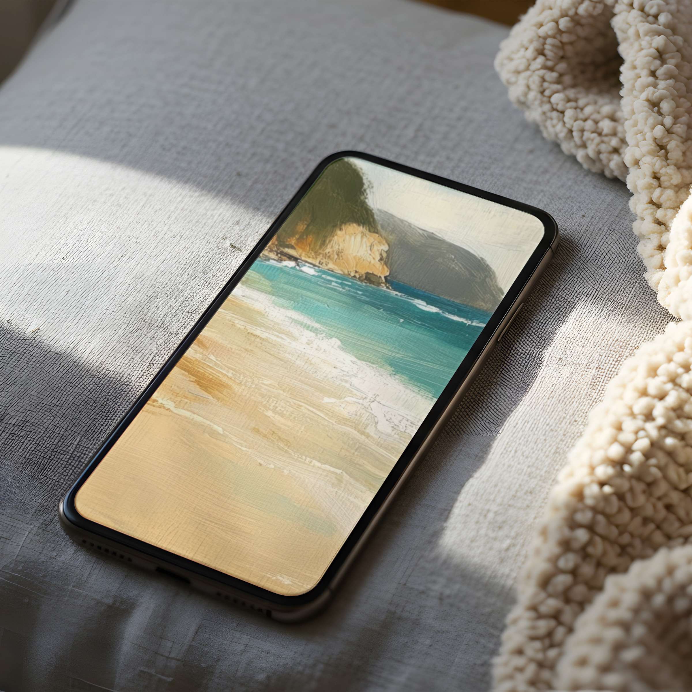 Beach-inspired phone wallpaper in high resolution for iPhone and Android brings serene coastal vibes to digital downloads