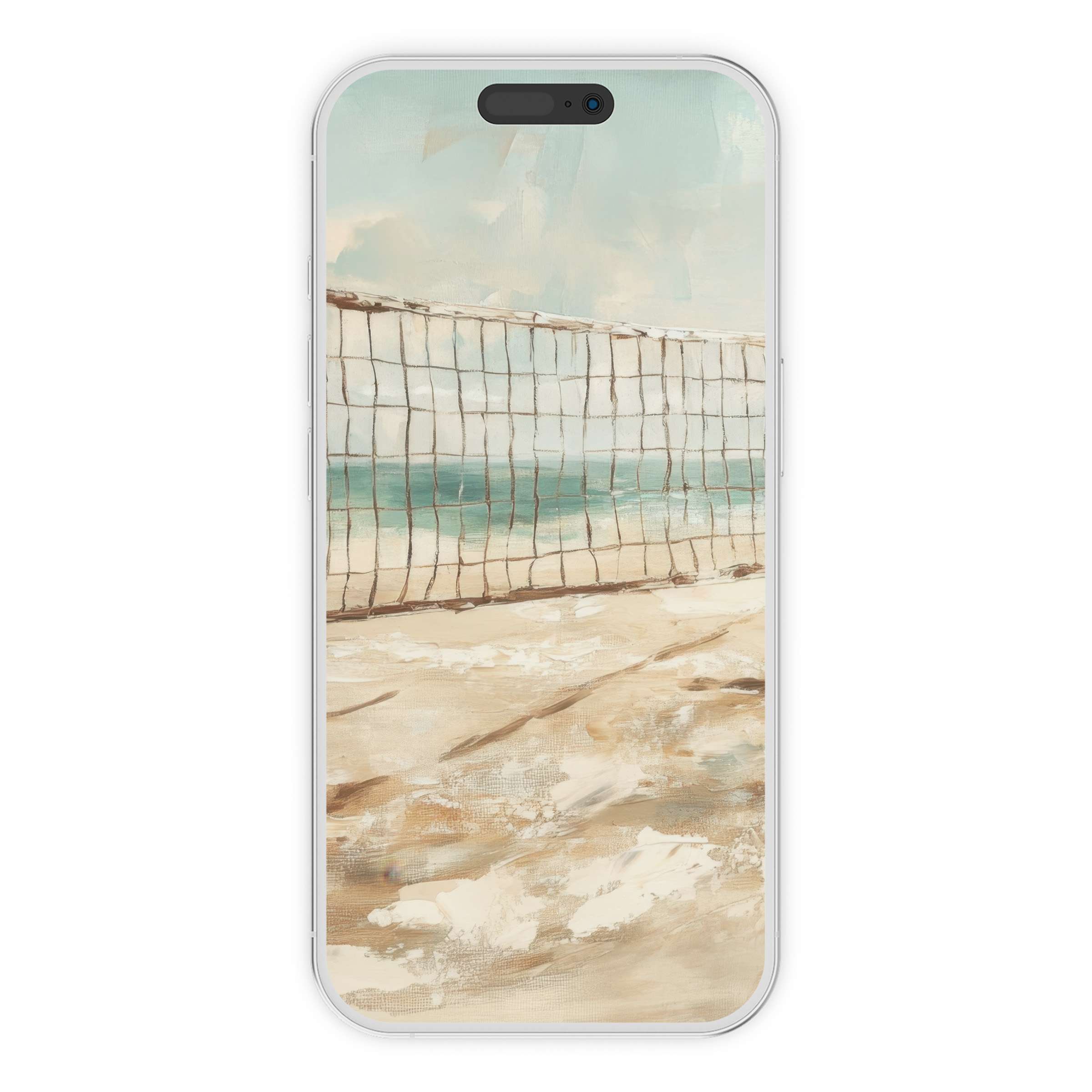 Calming beach iPhone wallpaper with soft beige sand and gentle ocean backdrop for phone digital download perfect for backgrounds