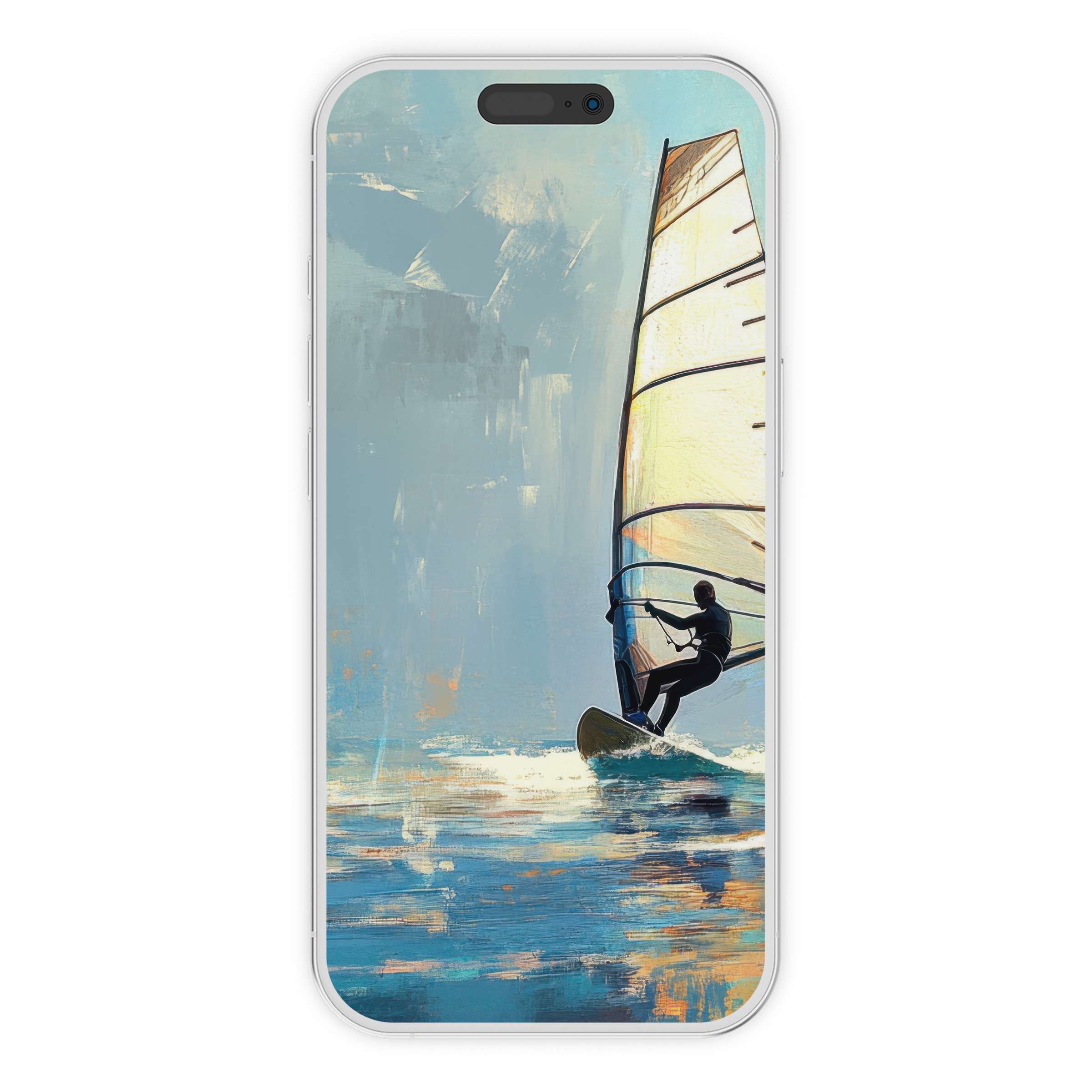 Dynamic beach iPhone wallpaper with vibrant sailboat art for phone background digital download inspiring tranquil elegance