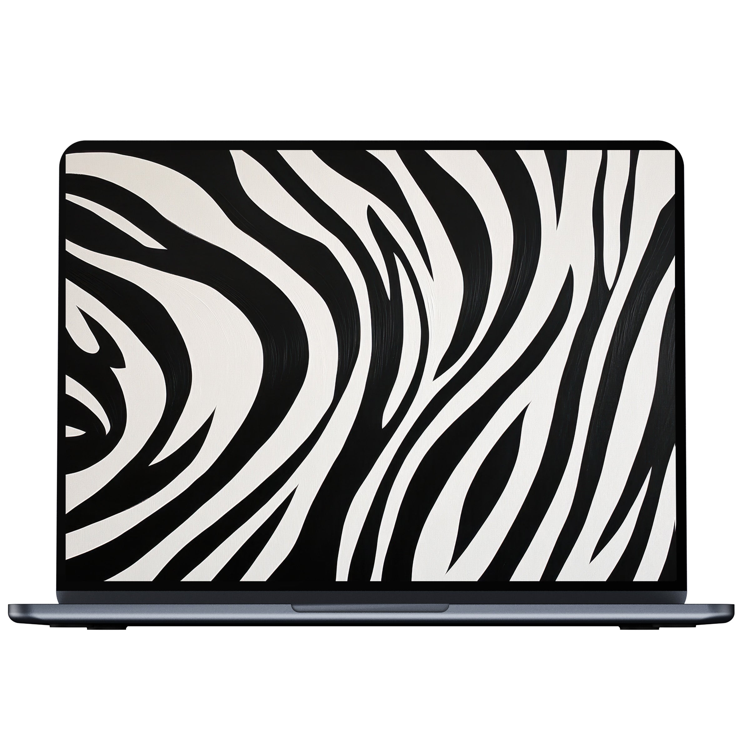 Zebra-inspired black and white desktop wallpaper for digital download, perfect for PC, laptop, and Mac, offering elegance and calm