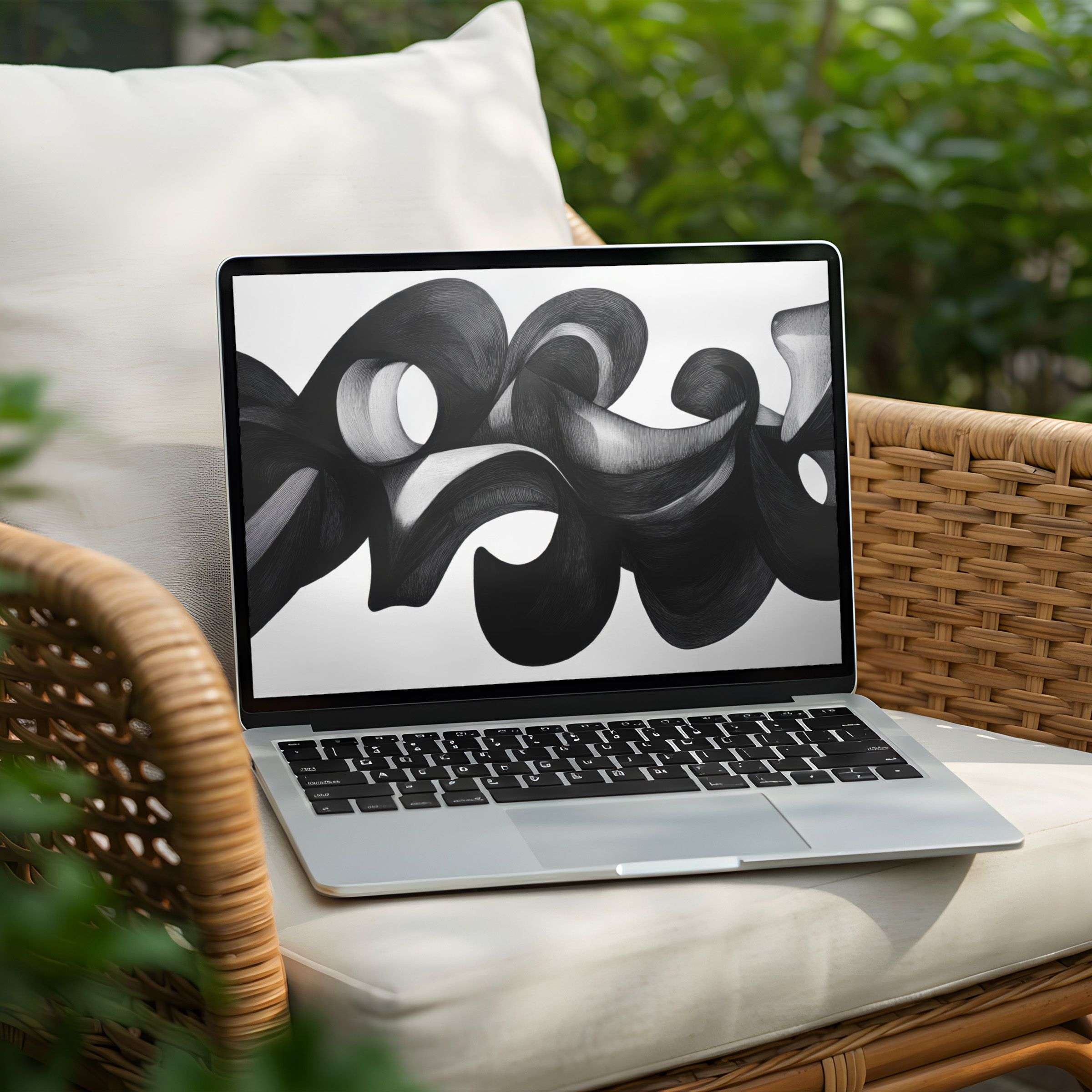 Elegant abstract art for desktop background on PC and laptop evokes calmness and inspiration available as instant download