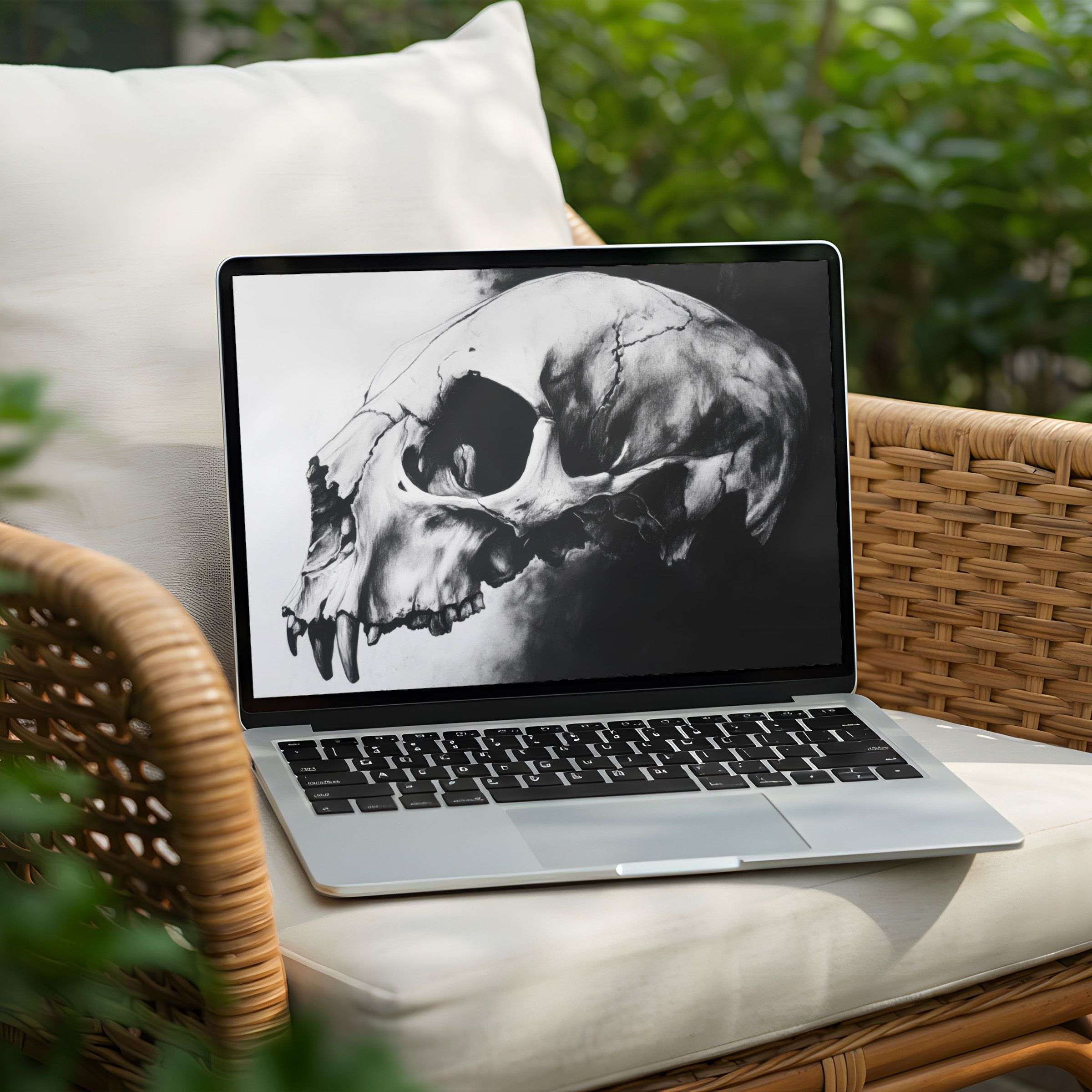 Evoke calm and elegance with this skull artwork desktop background for instant download on your PC or Laptop inspiring serenity