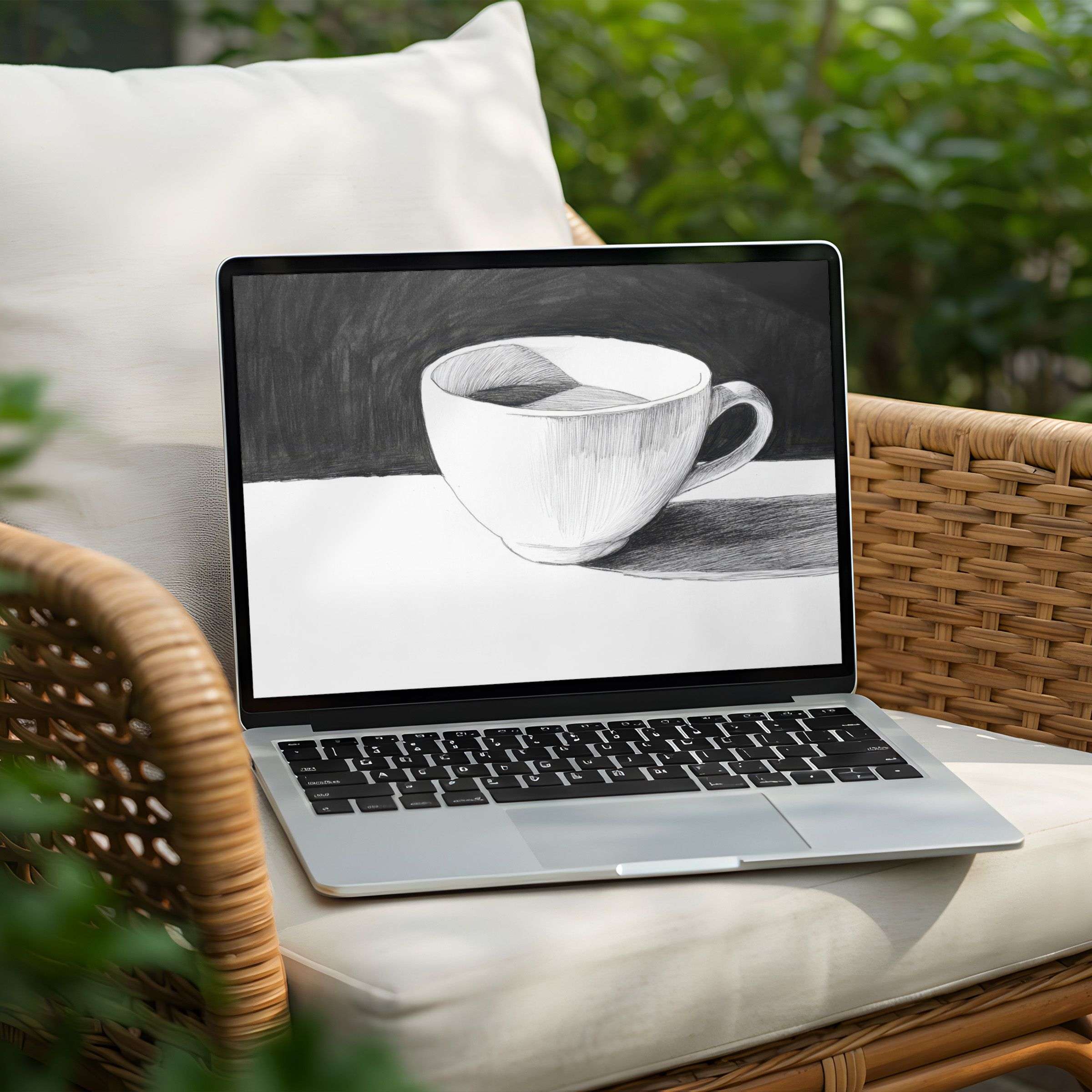 Download this elegant black-and-white sketch desktop background for your PC or Laptop to inspire mindfulness and calm instantly