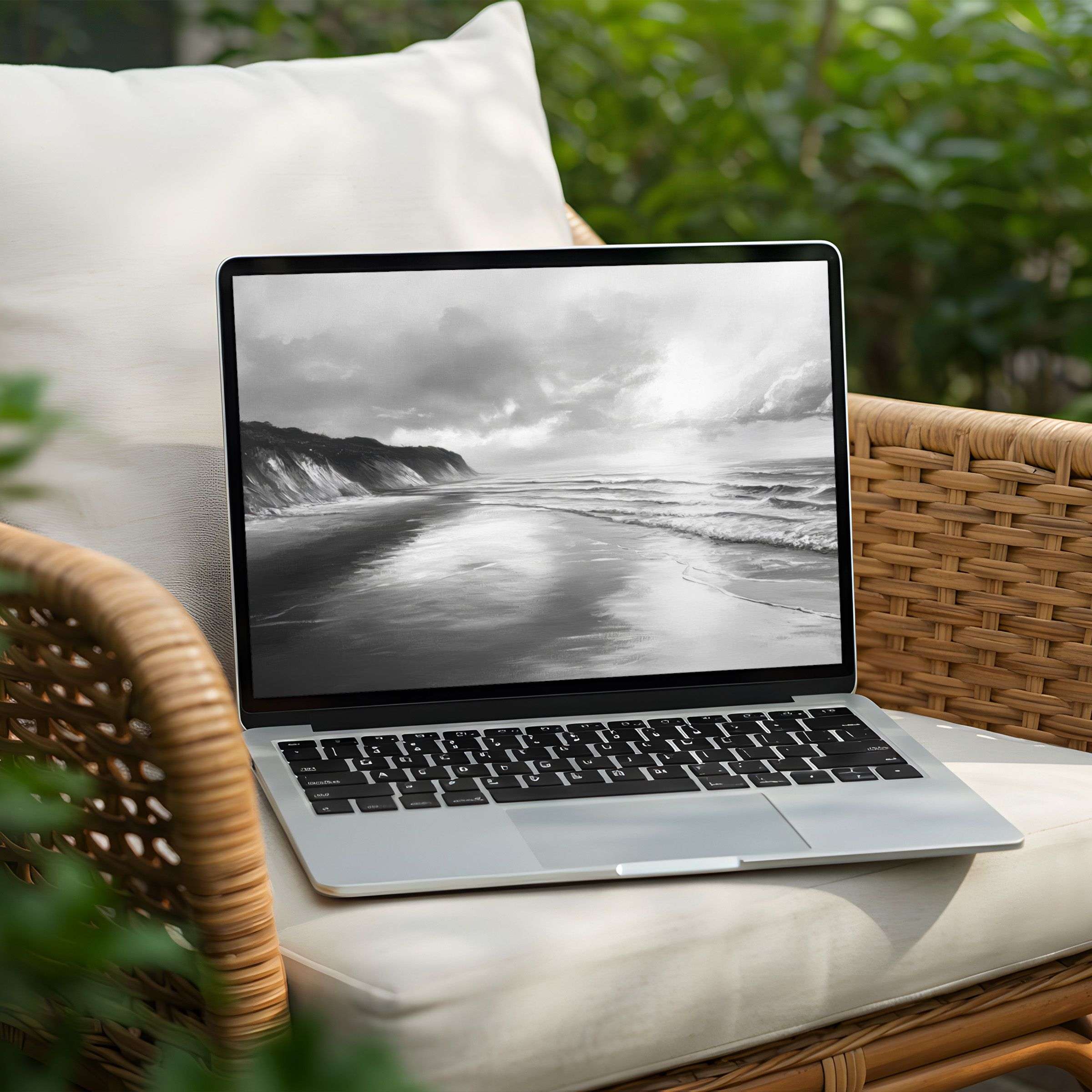 Elevate your PC or Laptop with a serene beach desktop background for instant download inspiring elegant mindfulness in your workspace