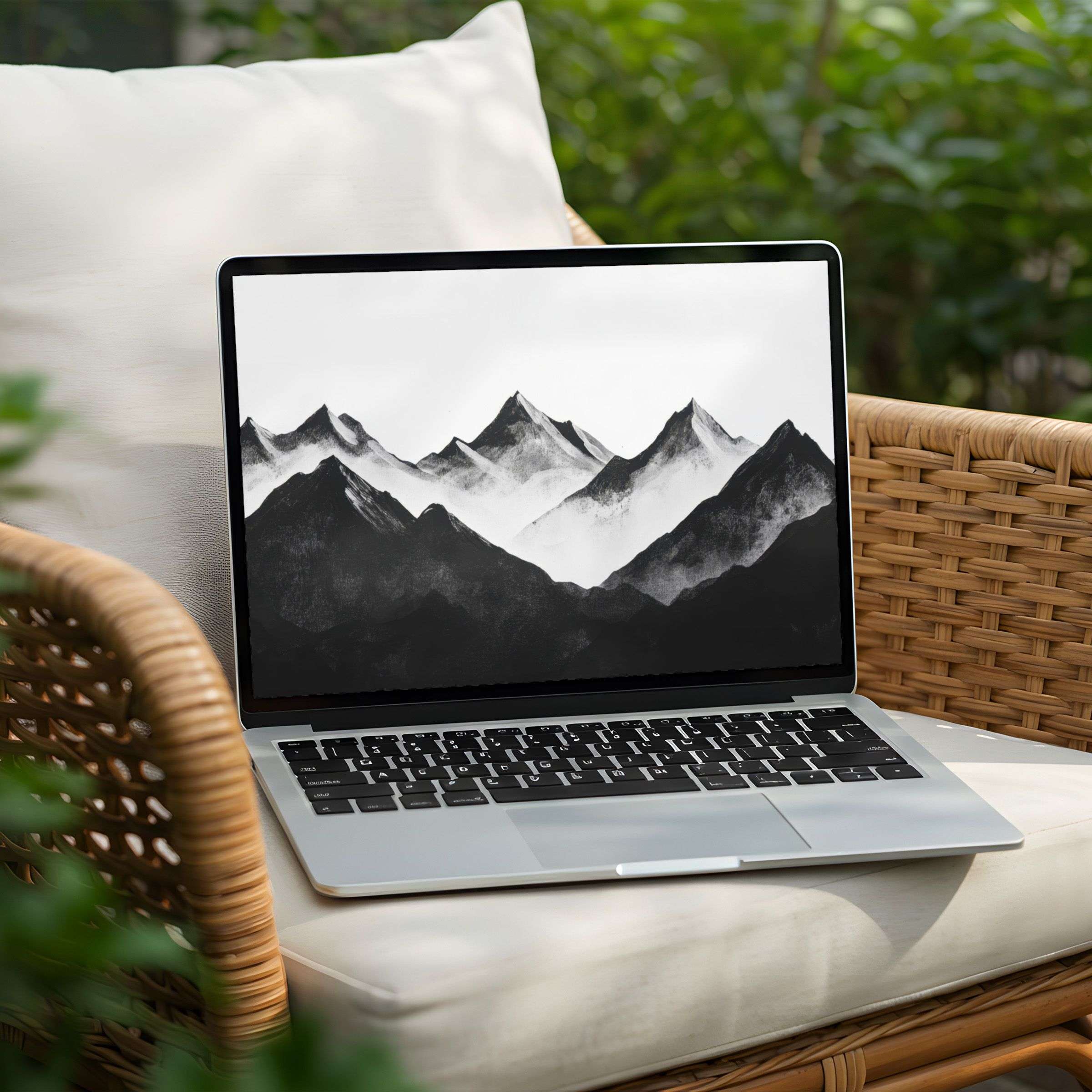 Serene mountain landscape desktop background for PC and Laptop instant download inspiring calm and elegance in your workspace