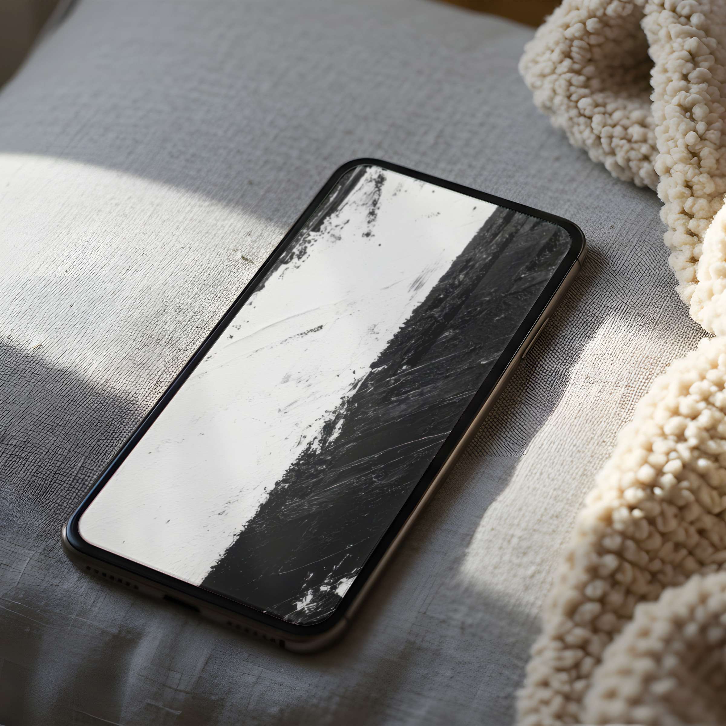 Elegant black and white abstract phone wallpaper for high resolution digital download complements serene spaces suitable for iPhone and Android