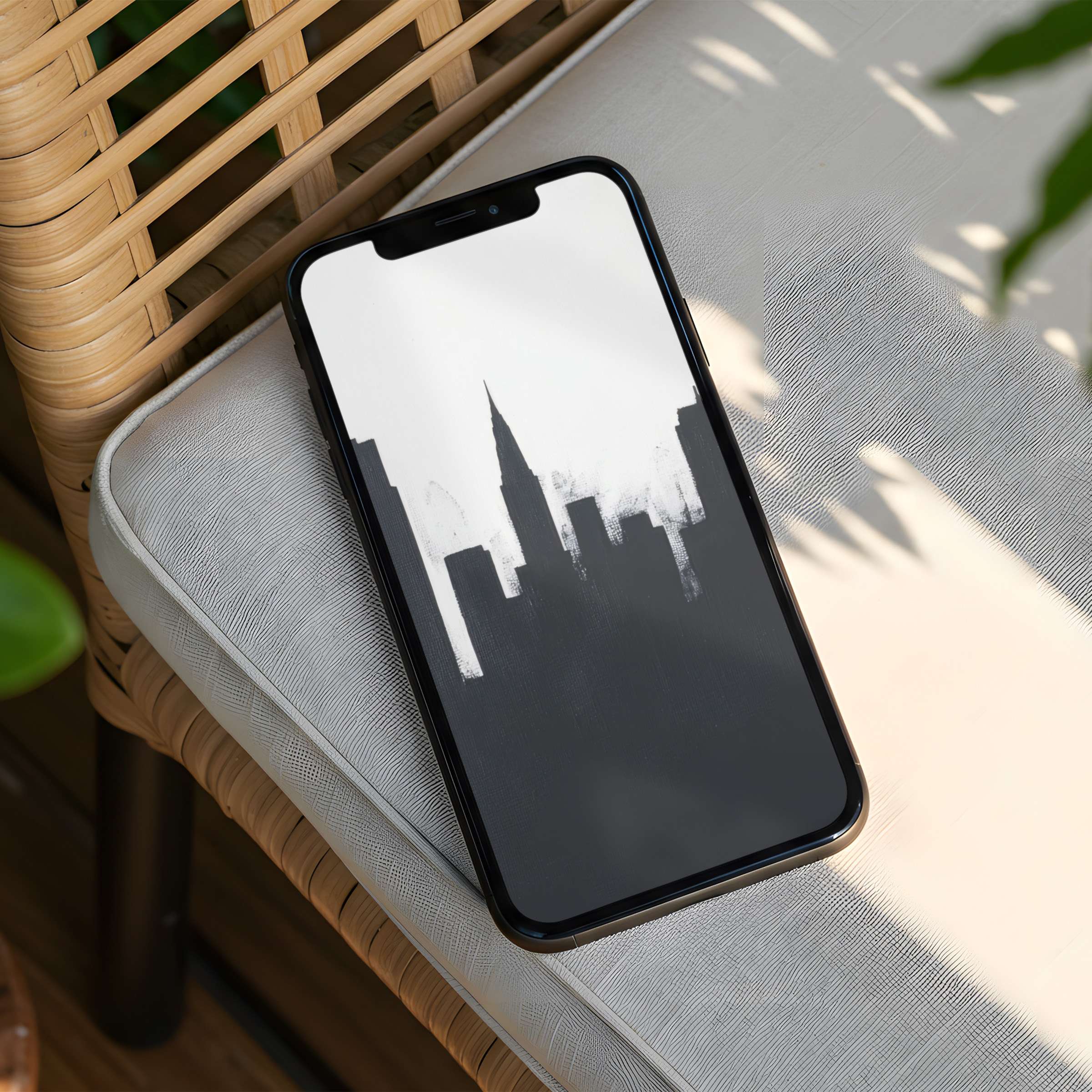 Elegant monochrome skyline iPhone background for instant download on any phone Calm and inspiring aesthetics for mindful living