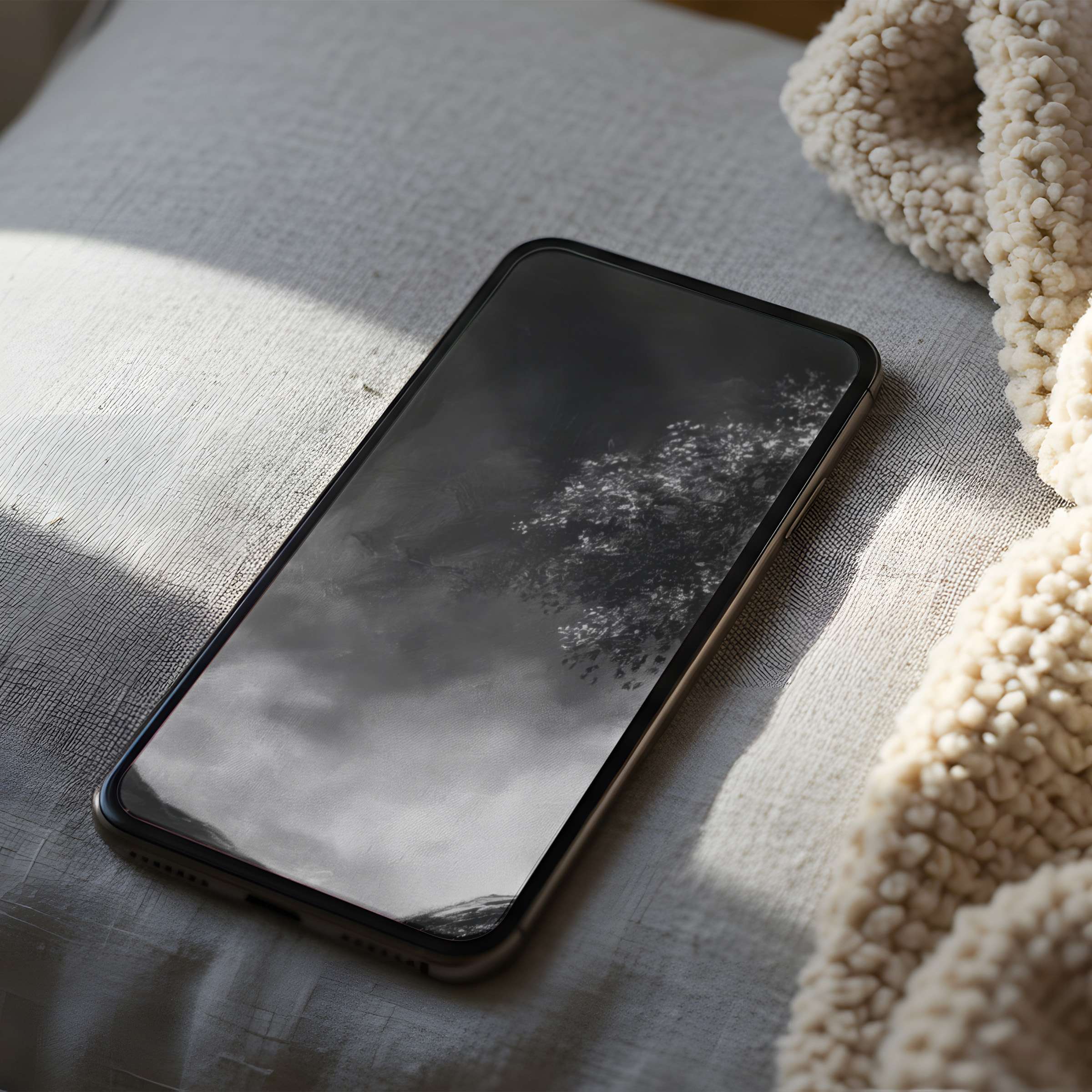 Serene monochrome phone wallpaper featuring ethereal clouds enhances any iPhone or Android, perfect for calming digital downloads
