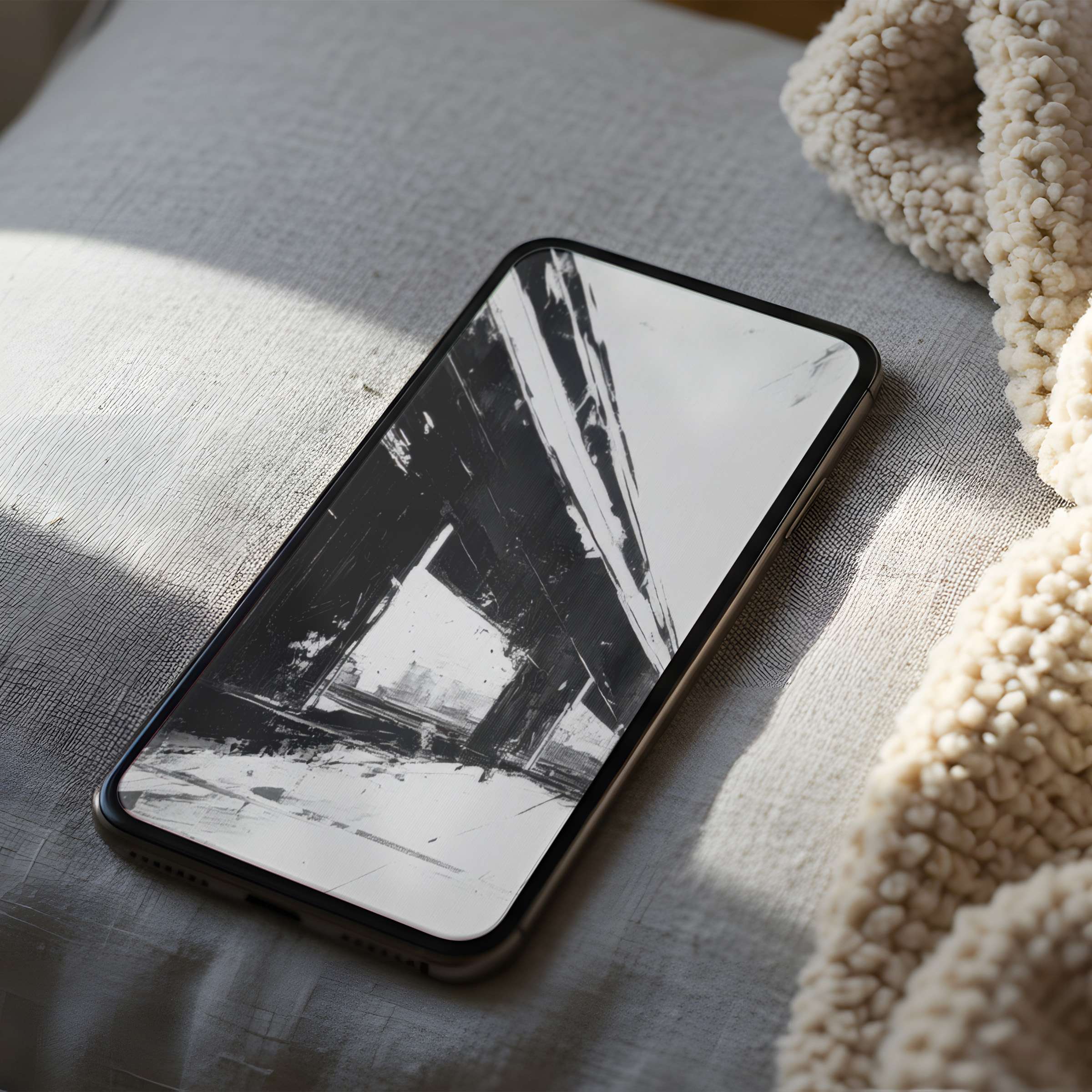 Elegant abstract phone wallpaper featuring monochrome urban art design perfect for iPhone and Android high-resolution digital download