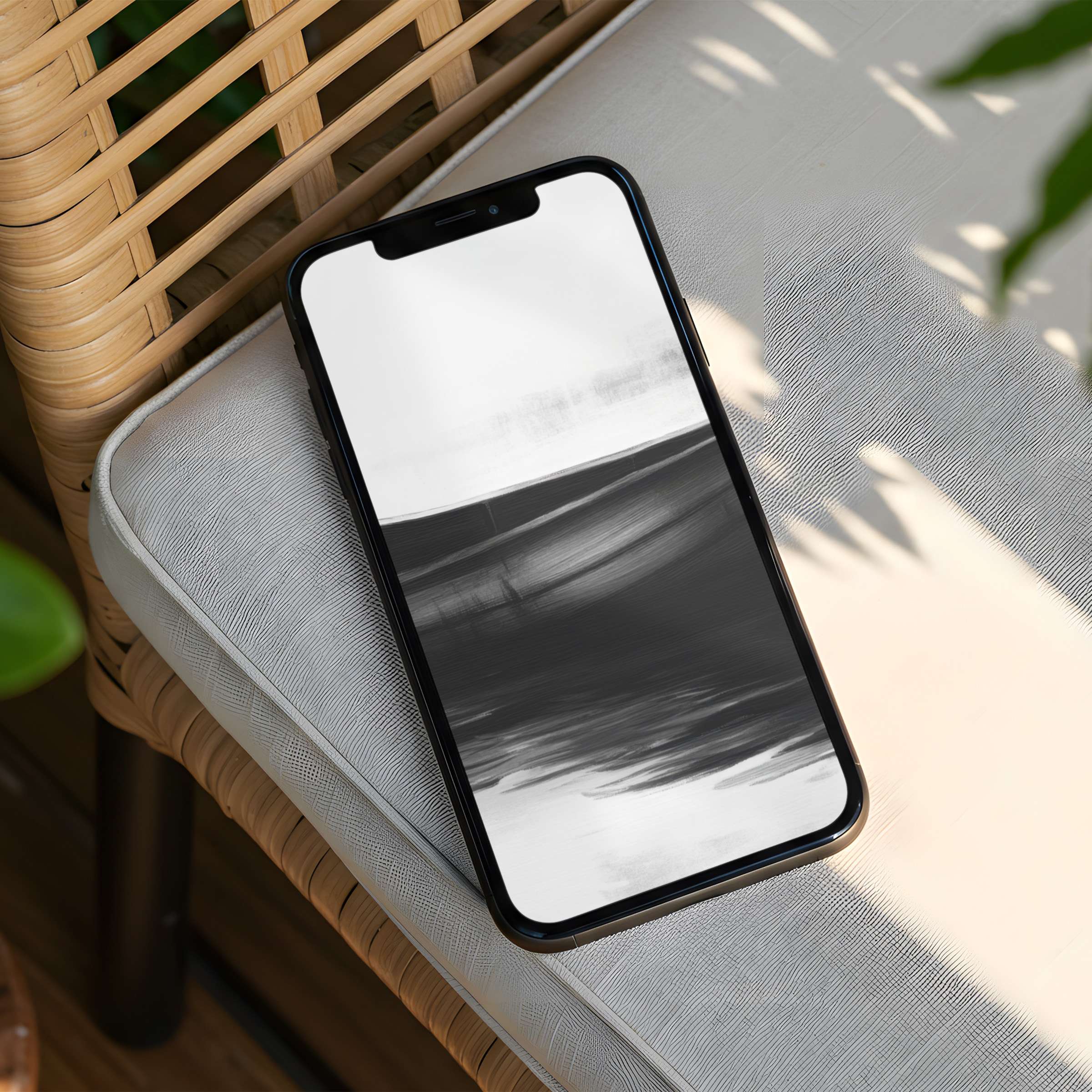 Elegant abstract black and white iPhone background providing mindfulness and inspiration perfect for phone use and instant download