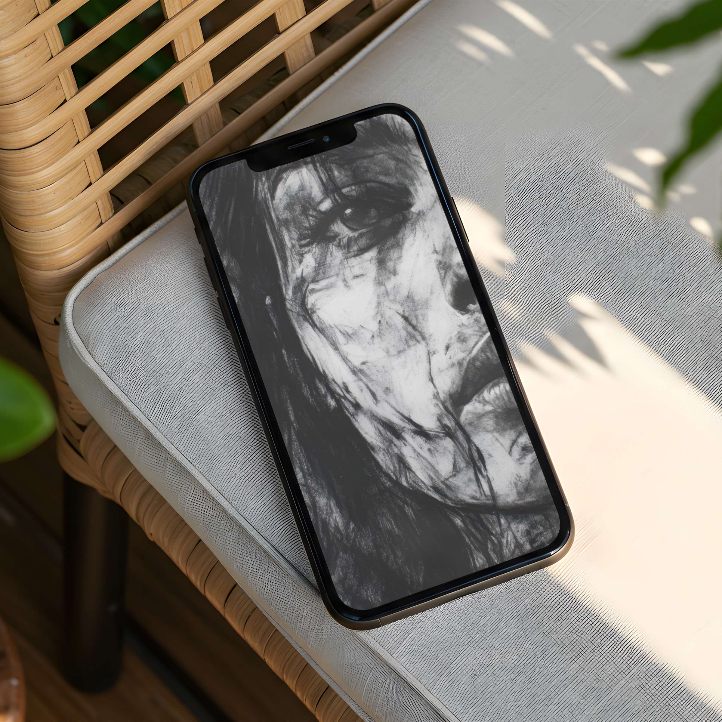 Inspire mindfulness and elegance with this black and white abstract iPhone background perfect for instant download on any phone