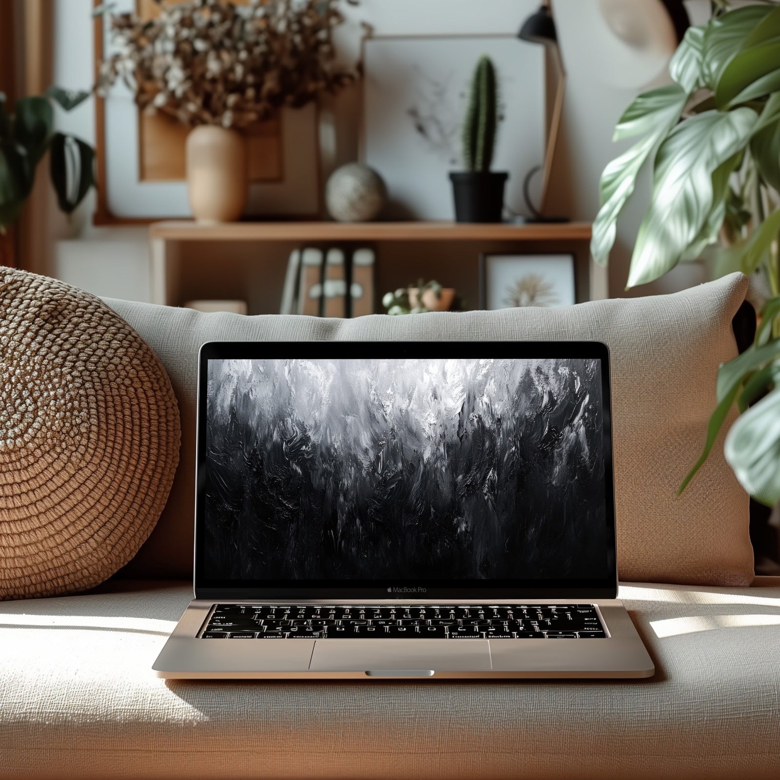 Black and White Computer Background on Mac Book Pro