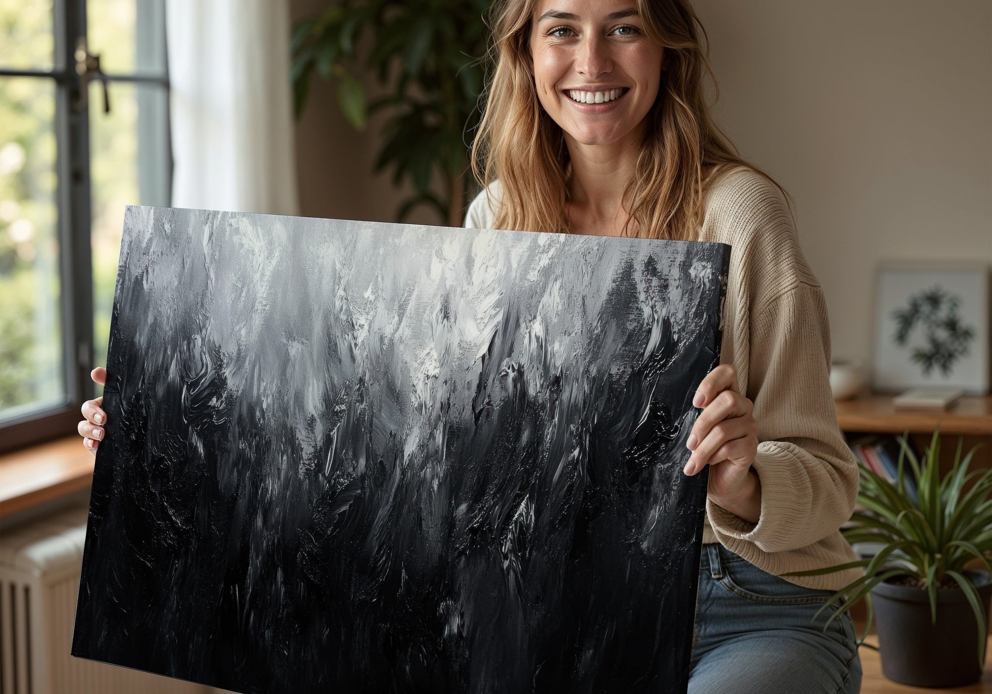 Black_and_White_Printable Wall Art with Woman