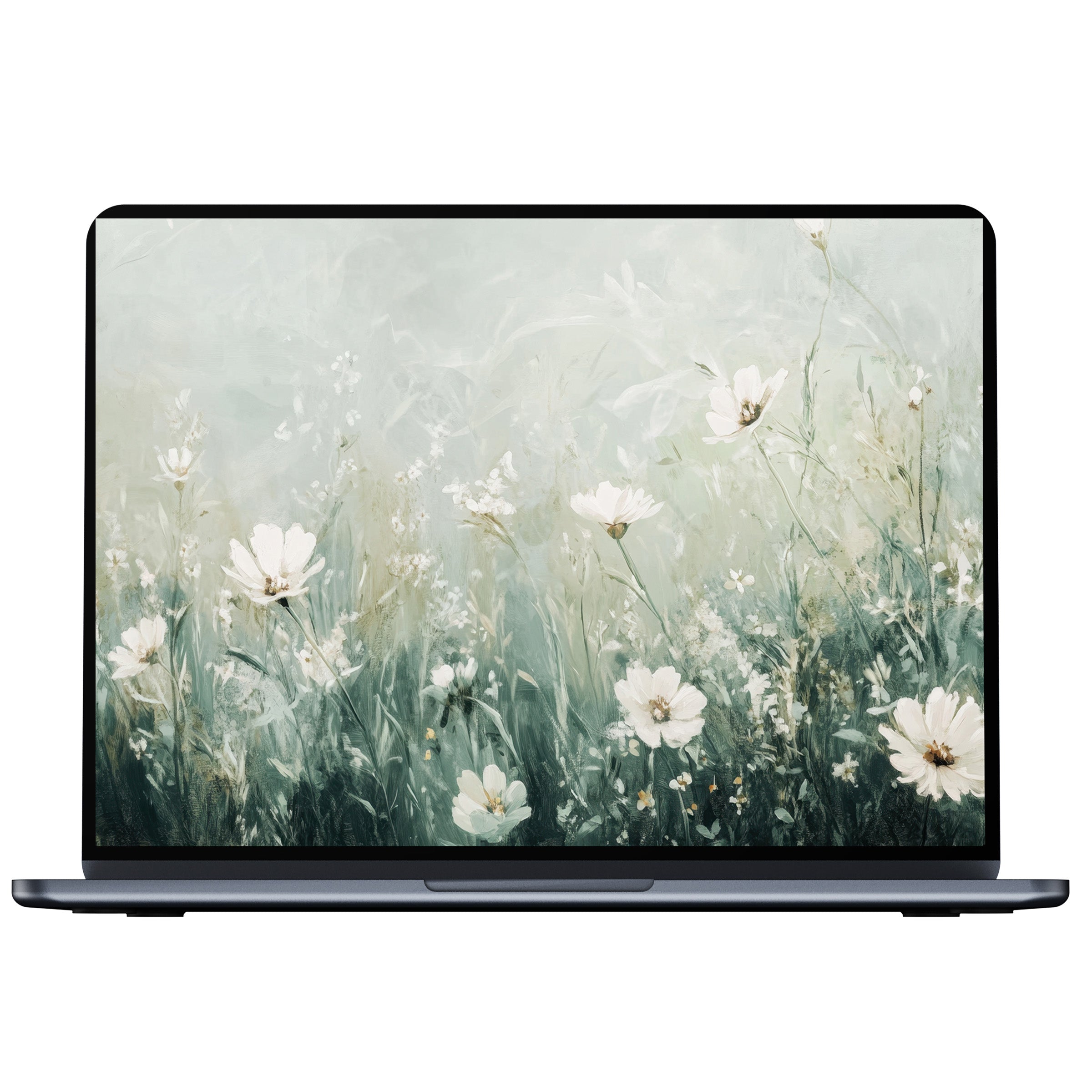 Elegant boho desktop wallpaper with soft floral artistry, inspiring calm and mindfulness, ideal digital download for PC or laptop users