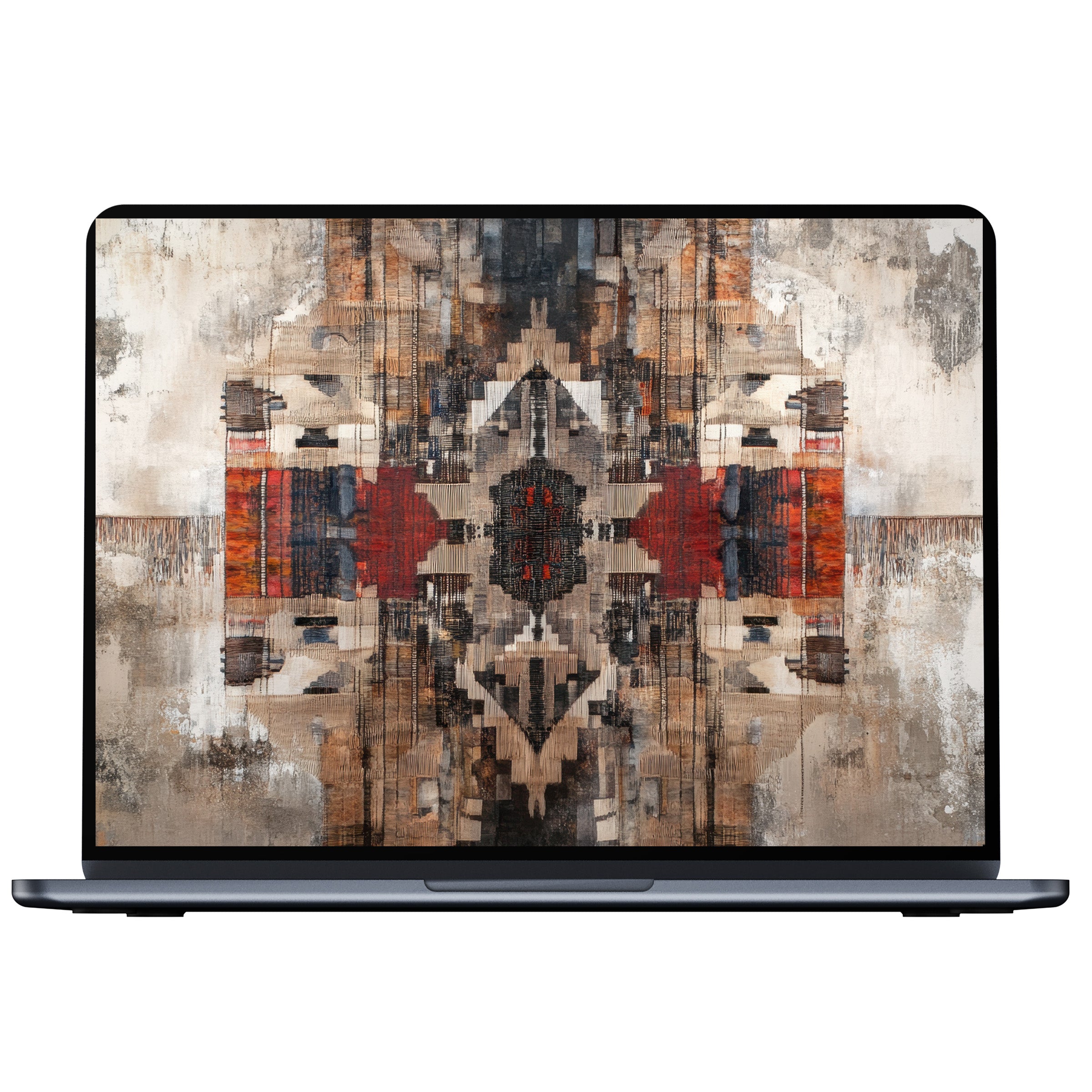 Boho desktop wallpaper with earthy tones and geometric patterns inspires calm and elegance digital download for PC and laptop