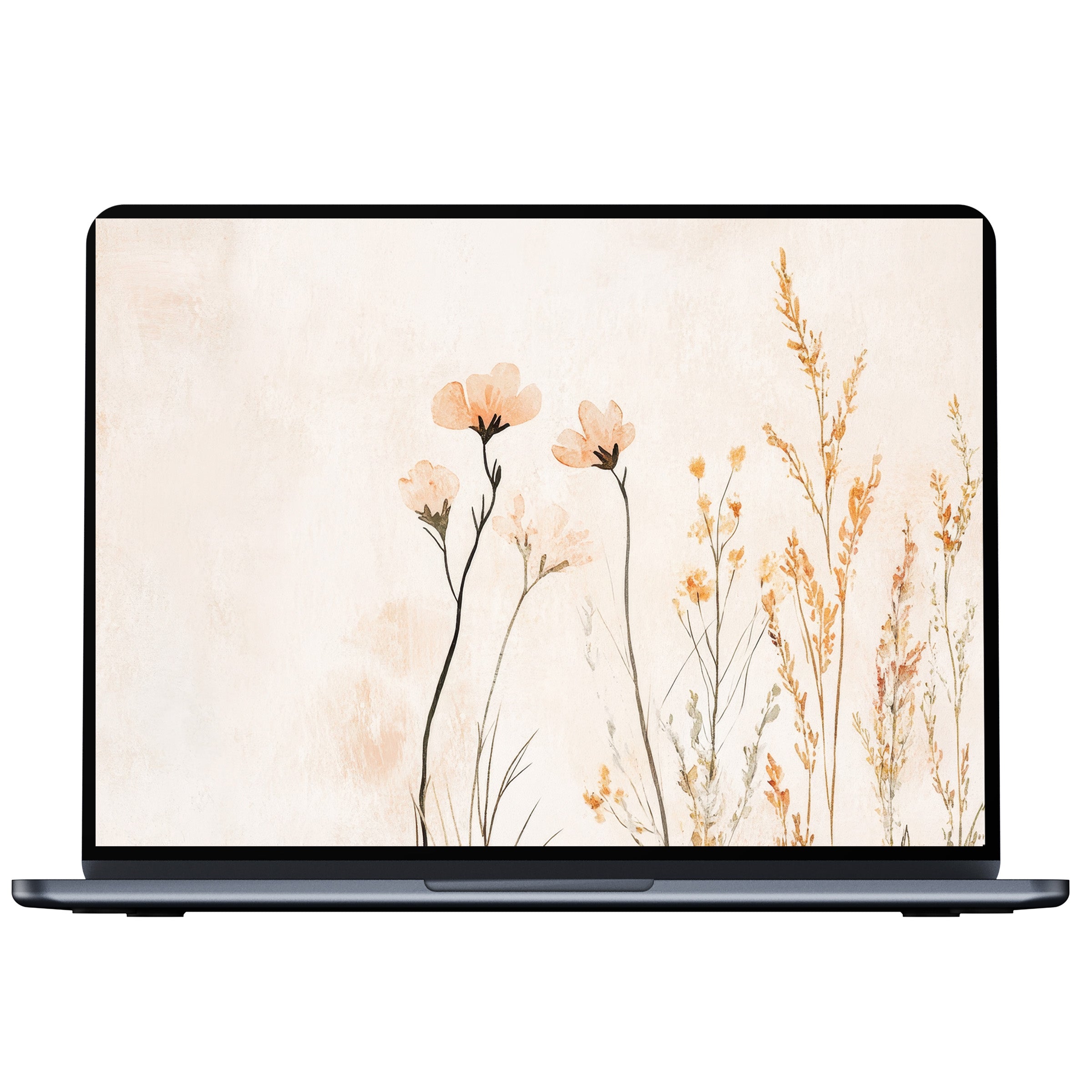 Boho desktop wallpaper digital download features pastel floral art bringing calm elegance to any PC or laptop screen