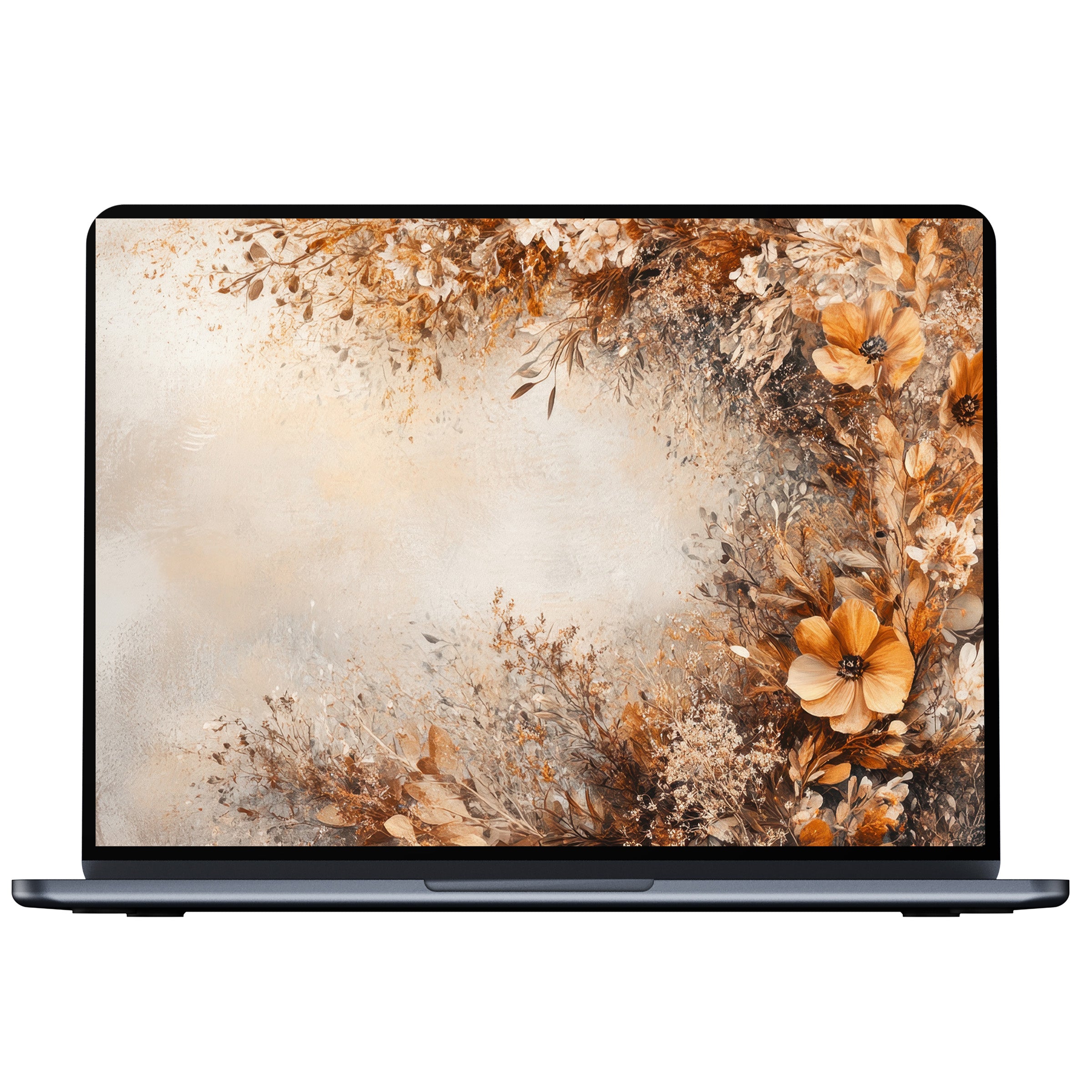 Boho desktop wallpaper in warm earthy tones graces digital download for PC and laptop, infusing elegance and calm into your screens