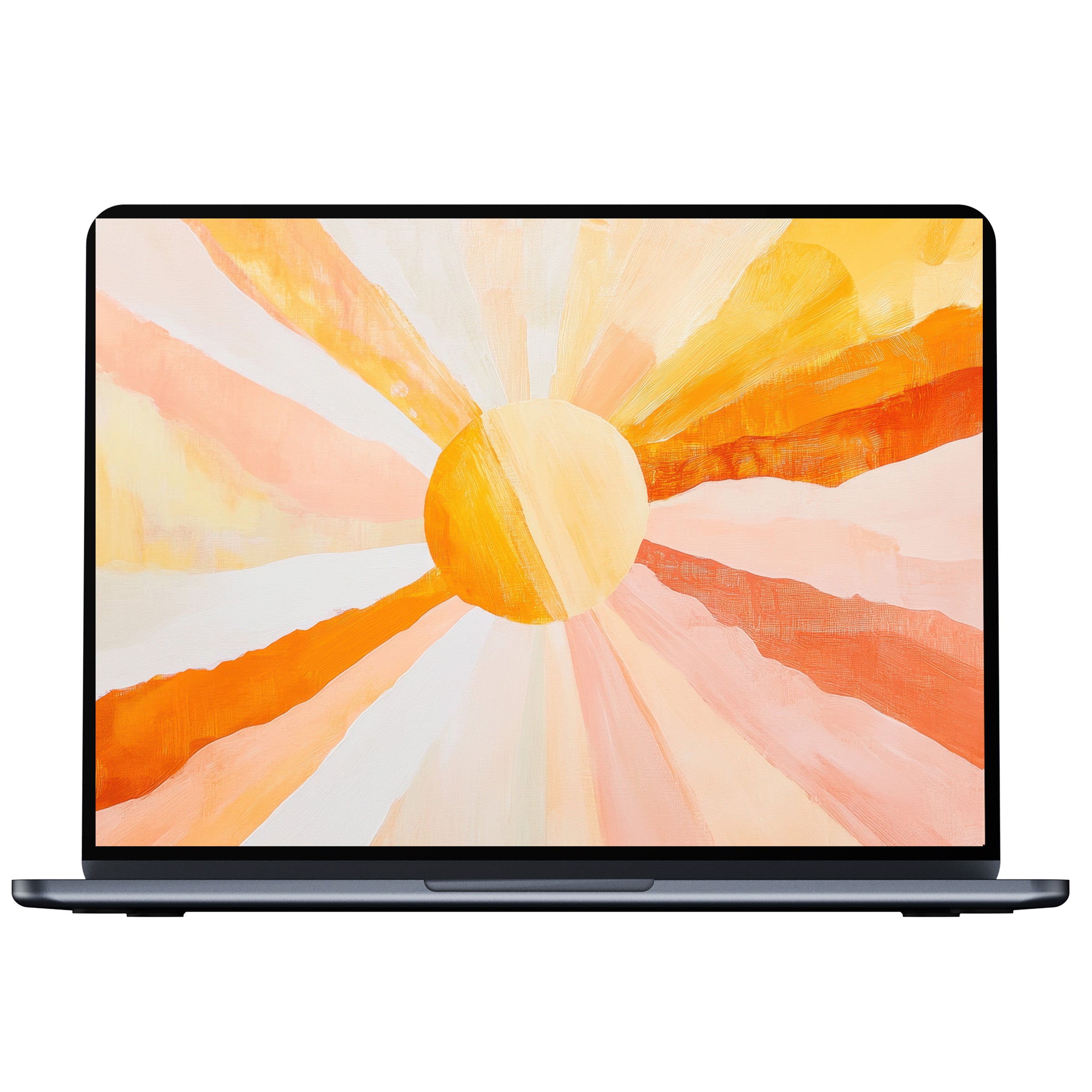 Vibrant boho desktop wallpaper featuring a sunburst in warm hues brings inspiration to any PC, laptop, or Mac digital download