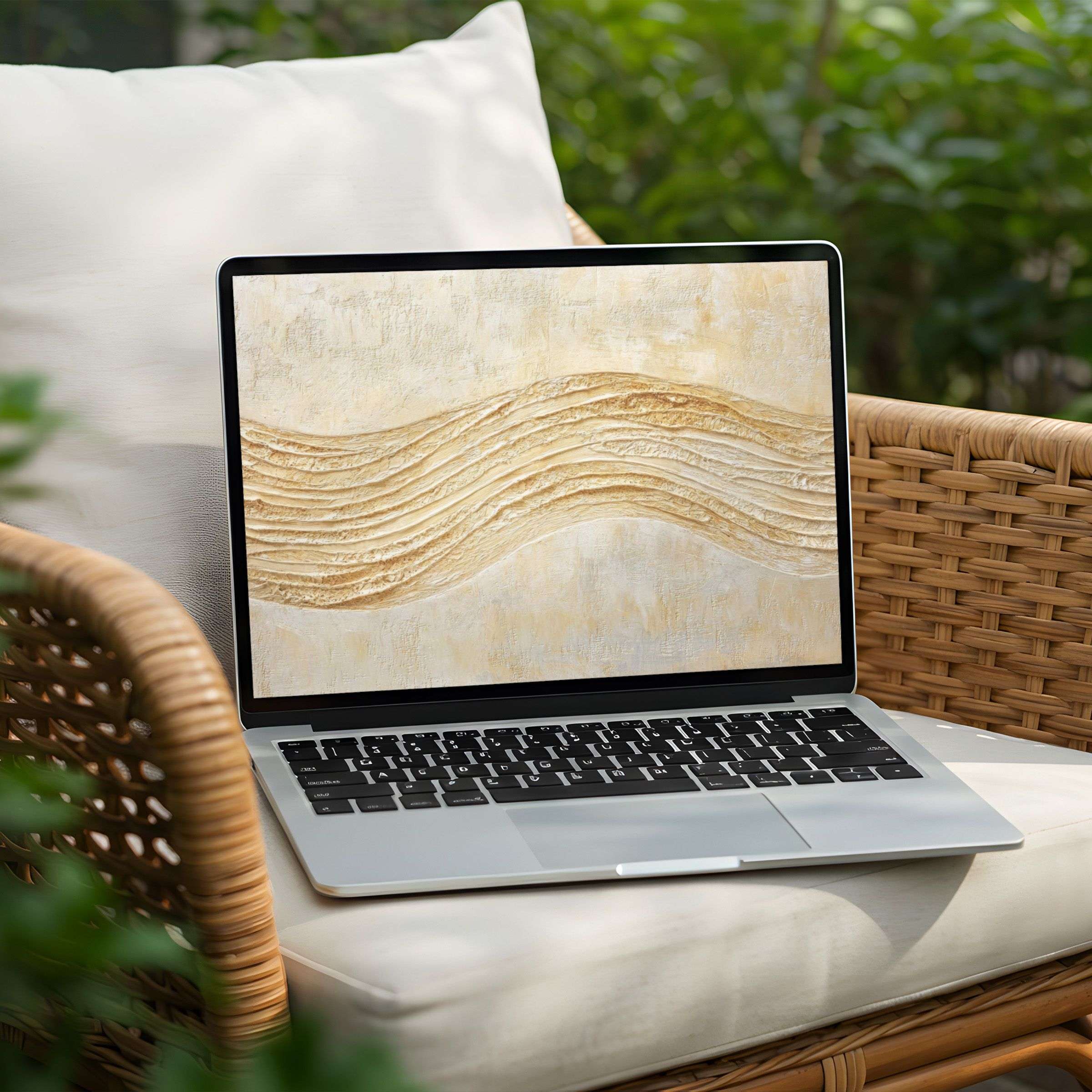 Elegant abstract art waves create a calming desktop background for instant download on PC or Laptop inspiring serenity