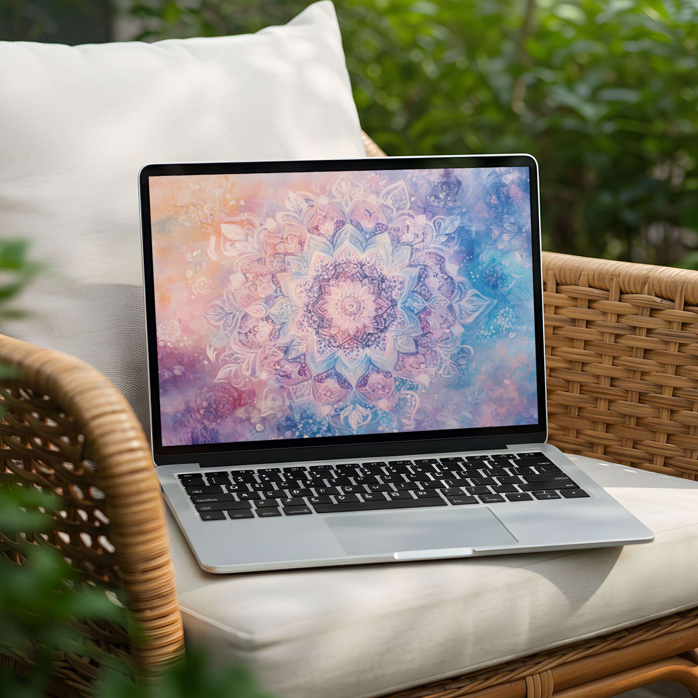 Enchant your PC or Laptop with this serene mandala desktop background for instant download inspiring calm and elegance