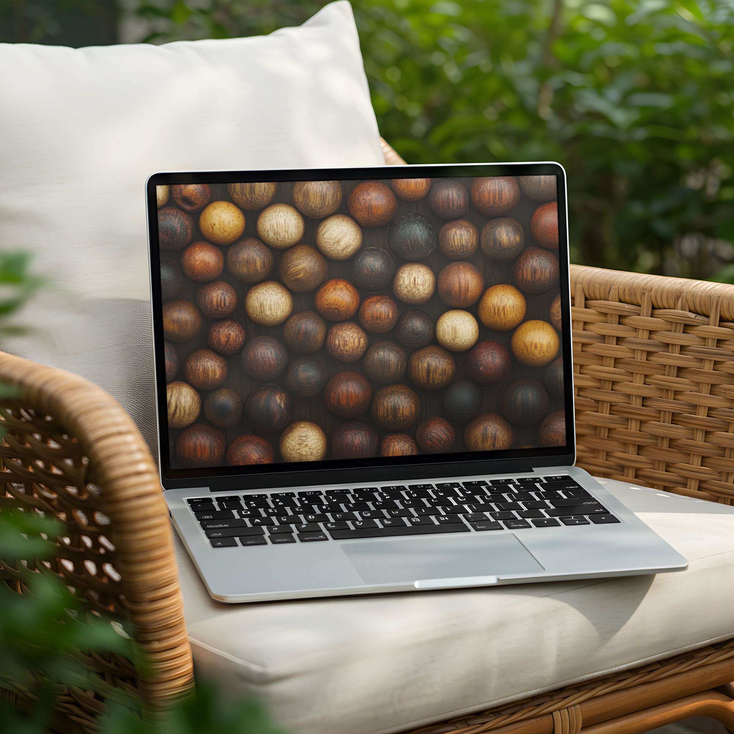 Calming wooden textures on a laptop desktop background inspire mindfulness and elegance for easy instant download to your PC