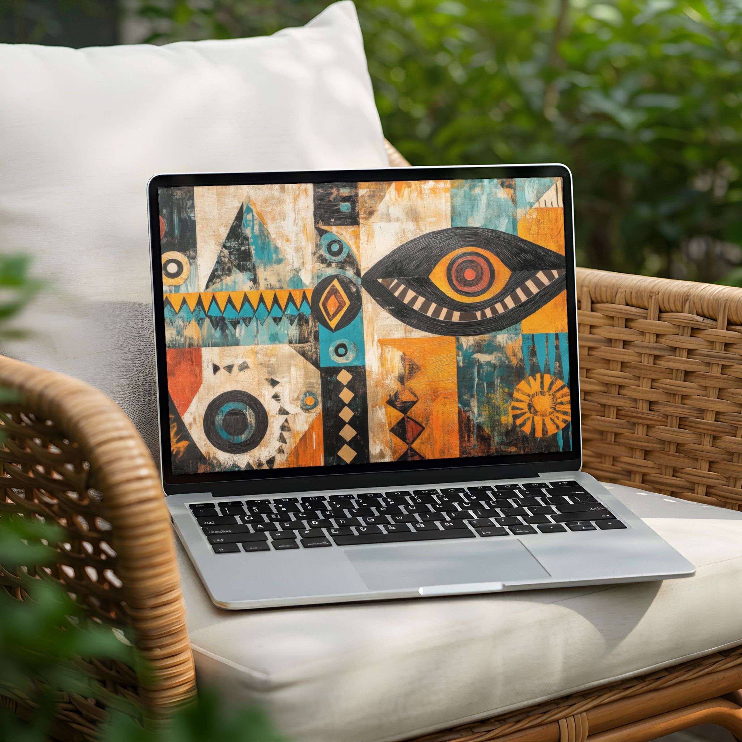 Vibrant abstract art desktop background for PC and Laptop instant download inspires calm elegance and mindful creativity