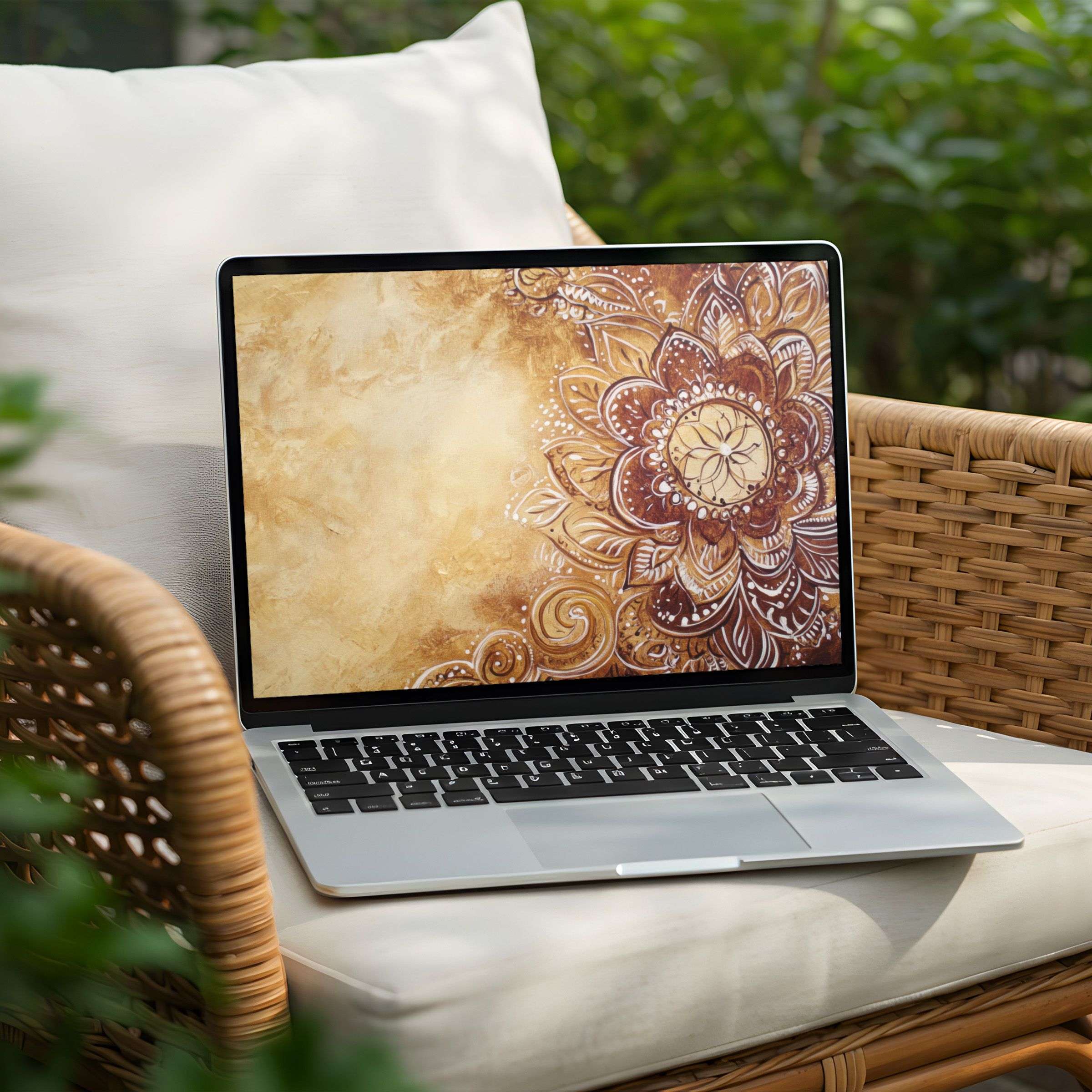 Elegant mandala art for desktop background in an instant download, bringing calm and inspiration to your PC or Laptop workspace