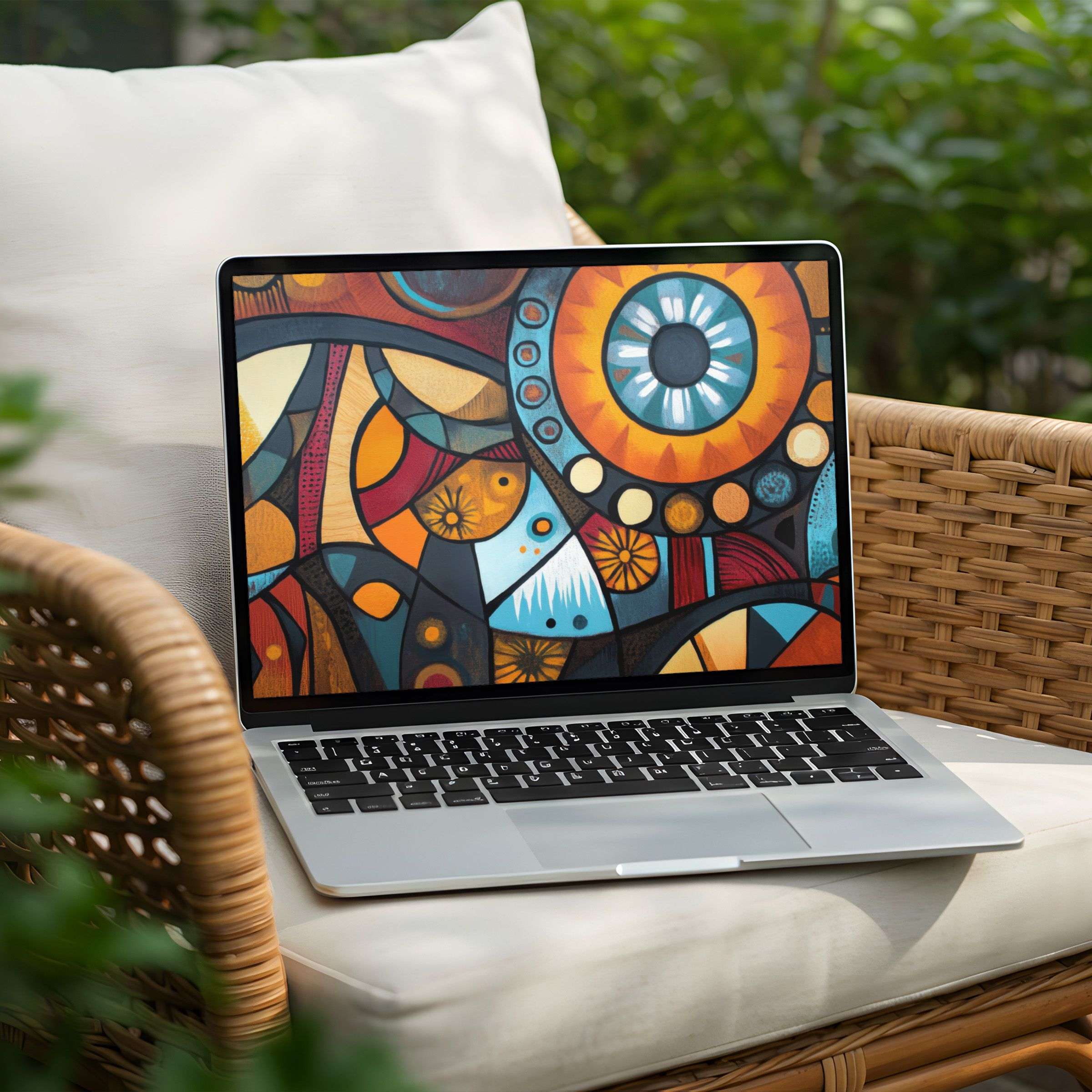 Colorful abstract art desktop background for instant download on PC or Laptop, inspiring calm and elegant design lovers