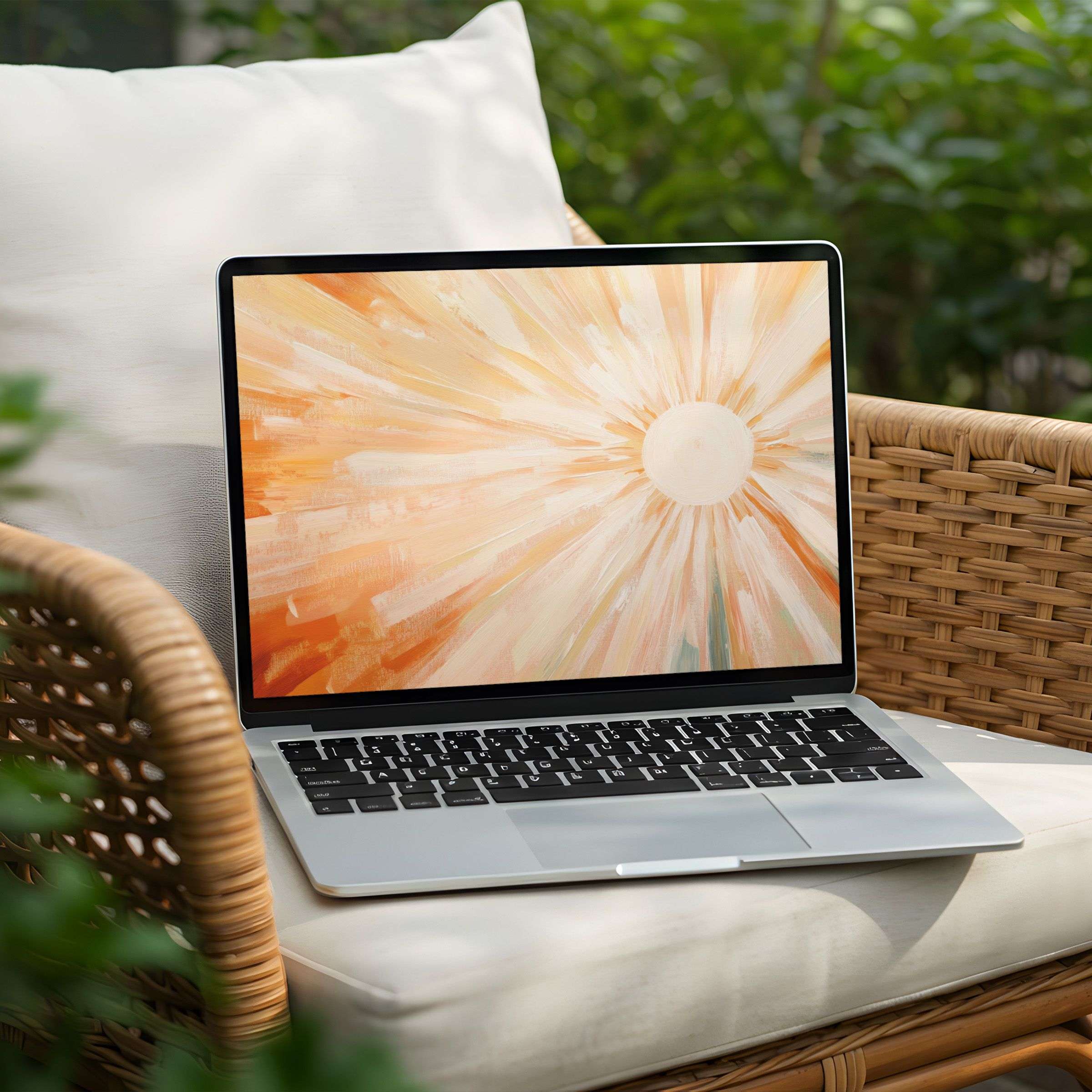 Serene sunburst desktop background for Laptop and PC offers instant download, inspiring elegance and mindfulness in your workspace