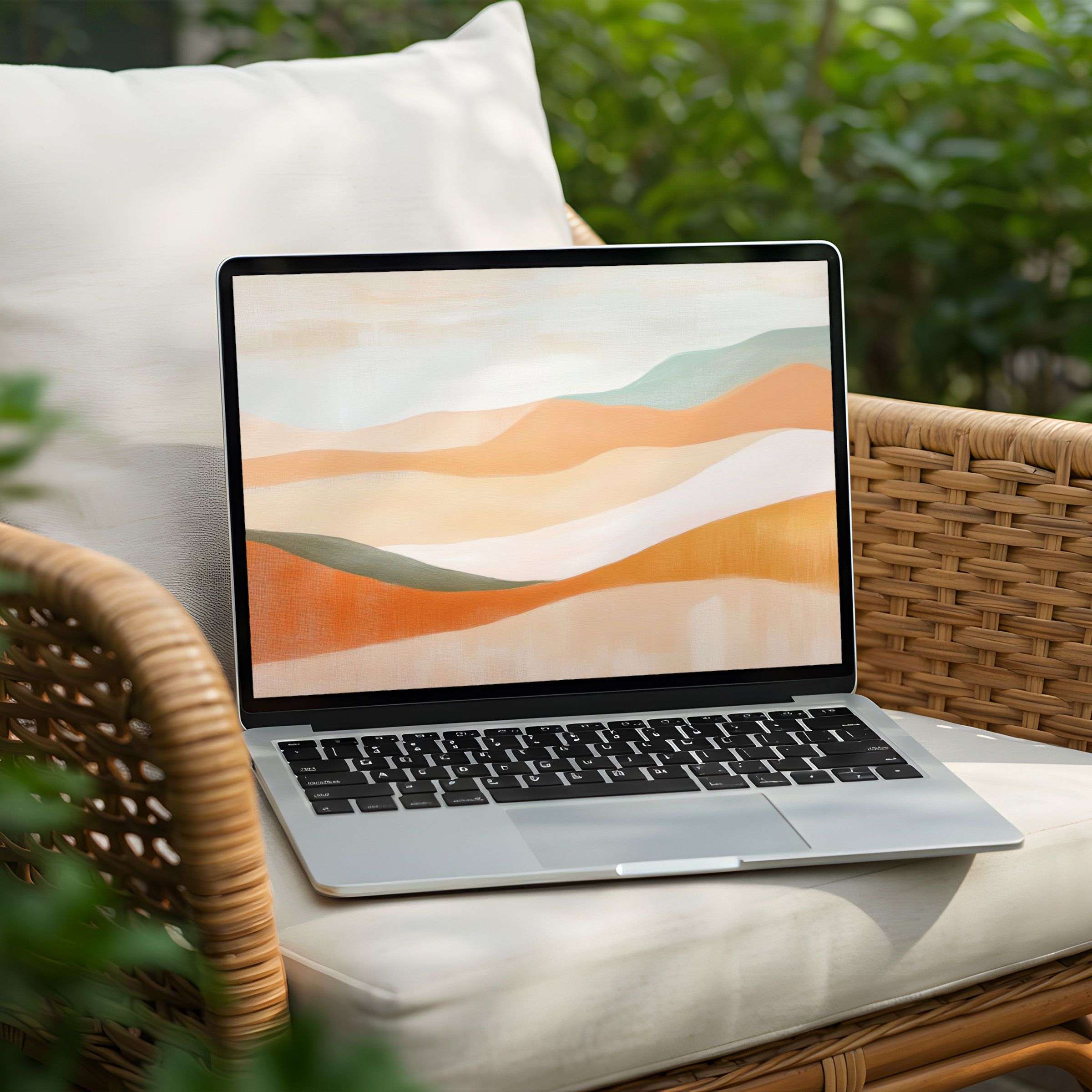 Elegant abstract desktop background for PC or Laptop instant download evokes calm and mindfulness with soft hues and textures