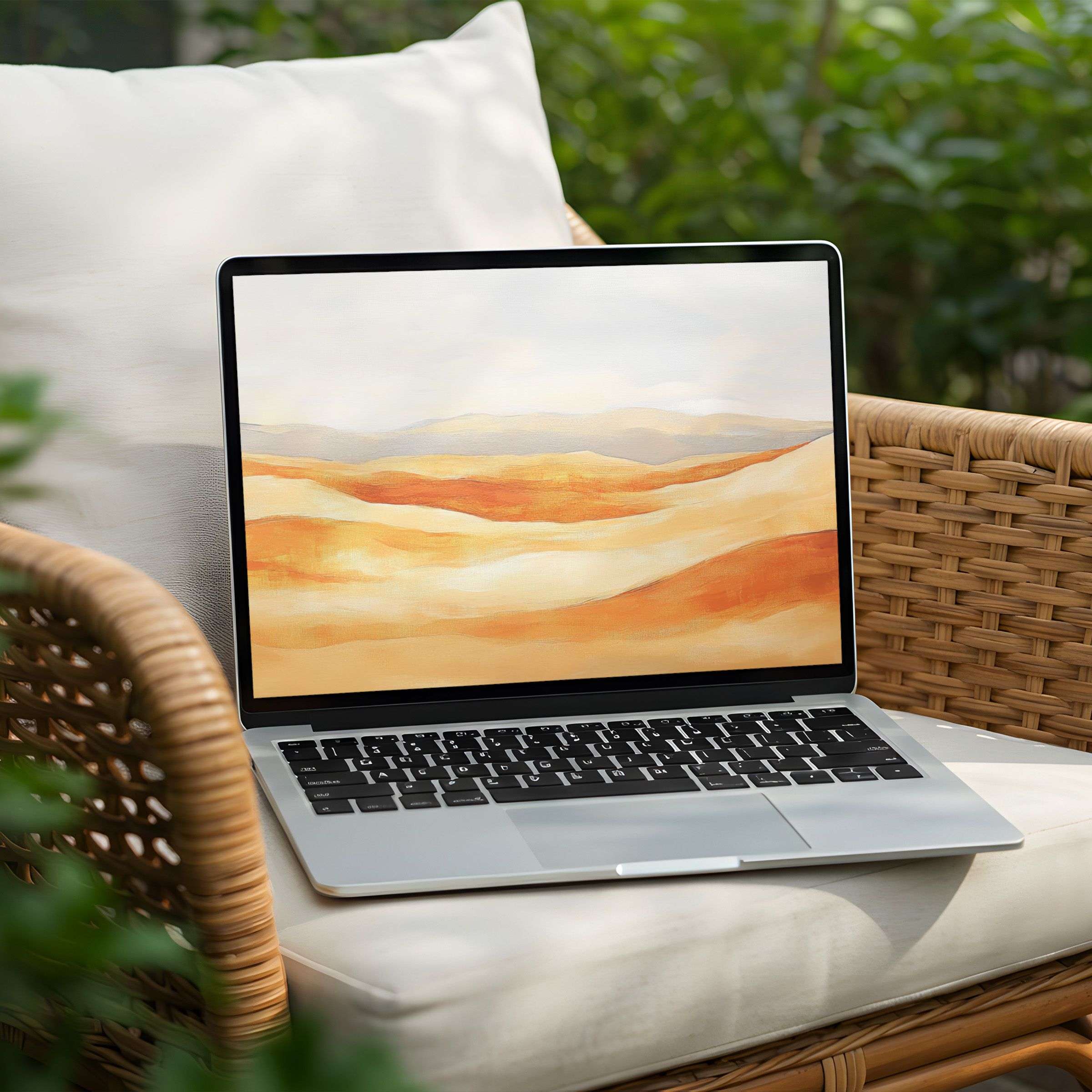 Elegant desert-inspired desktop background on a PC or laptop for instant download promotes calm and mindful aesthetics