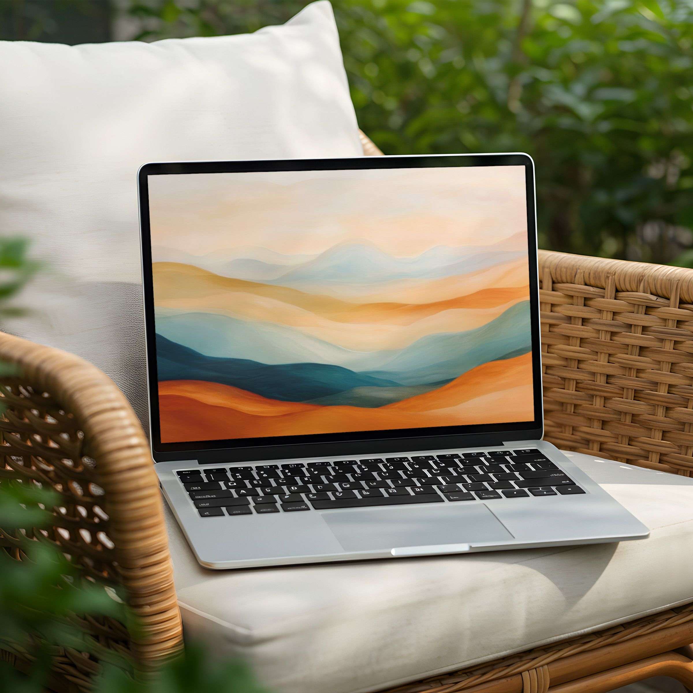 Elegant digital art desktop background for instant download on PC or Laptop; serene waves inspire mindfulness and calm