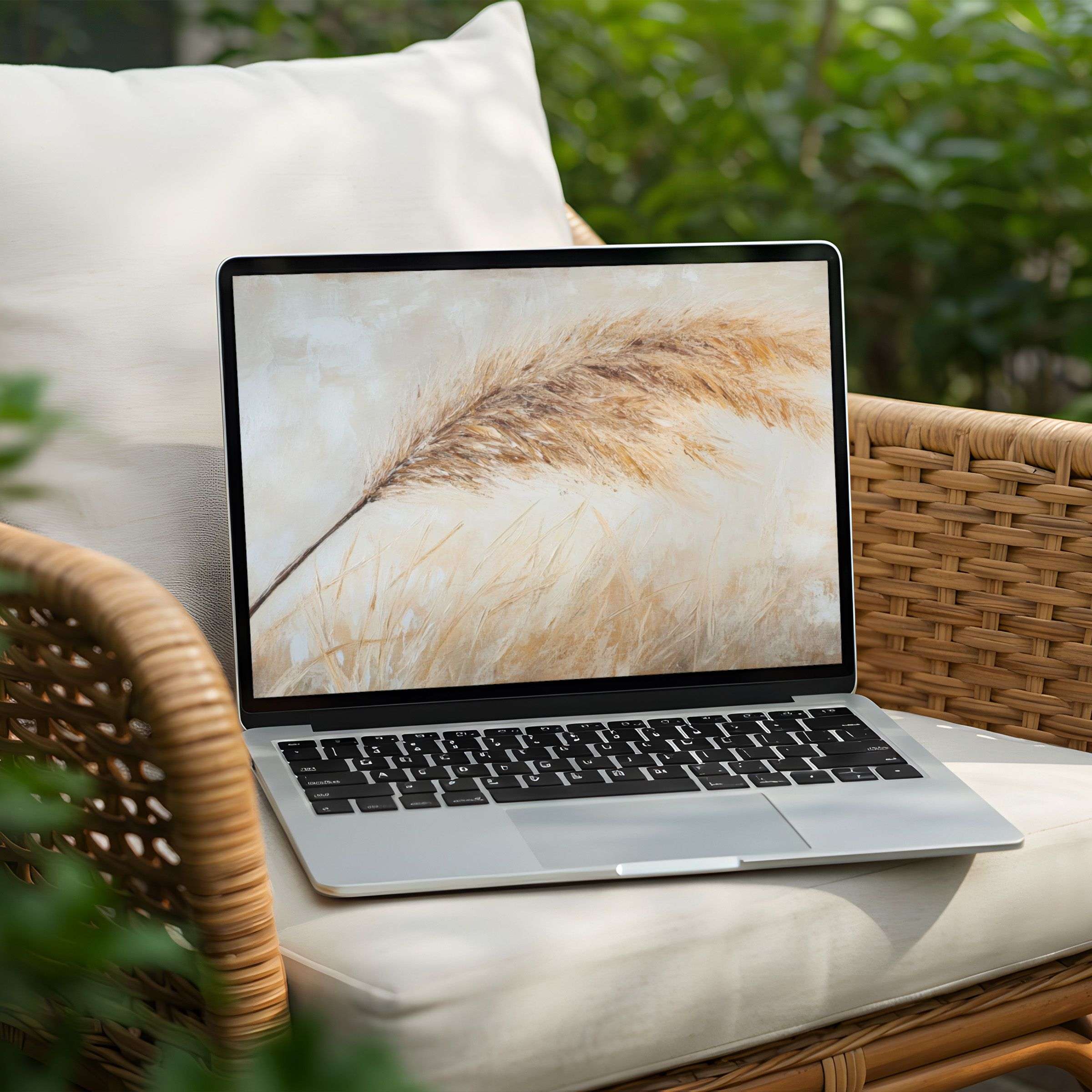 Natural elegance on your PC or Laptop with this calming desktop background for instant download featuring soft earthy tones