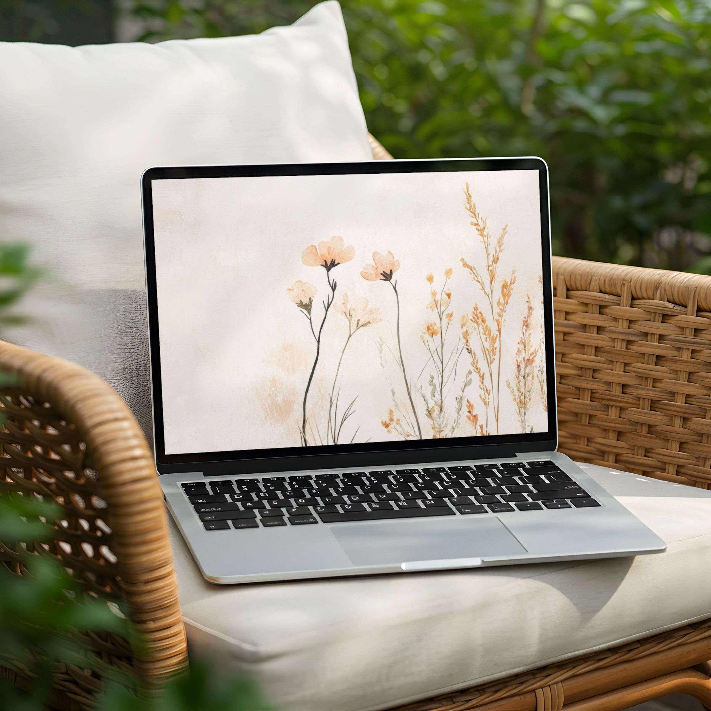 Elegant floral desktop background for instant download on your PC or laptop inspires calm and mindfulness with soft hues