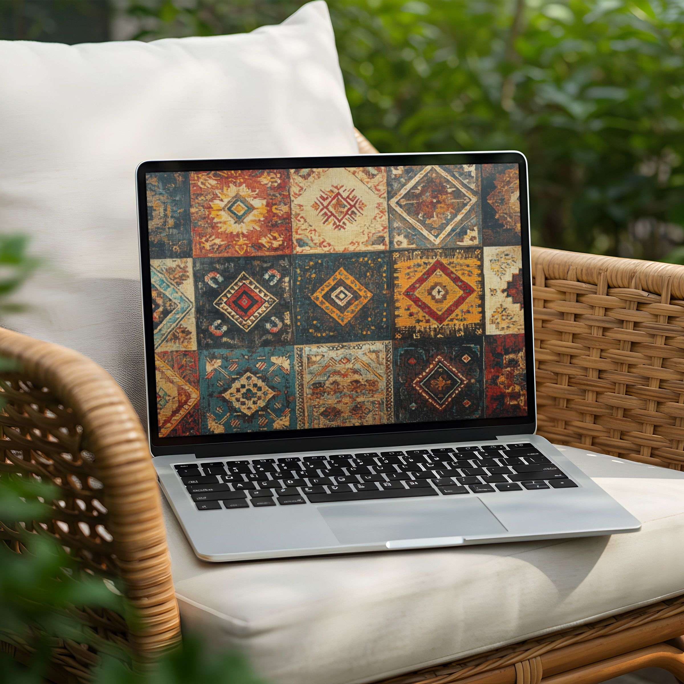 Elegant geometric patterned desktop background for PC and Laptop instant download inspires mindfulness and serene aesthetics