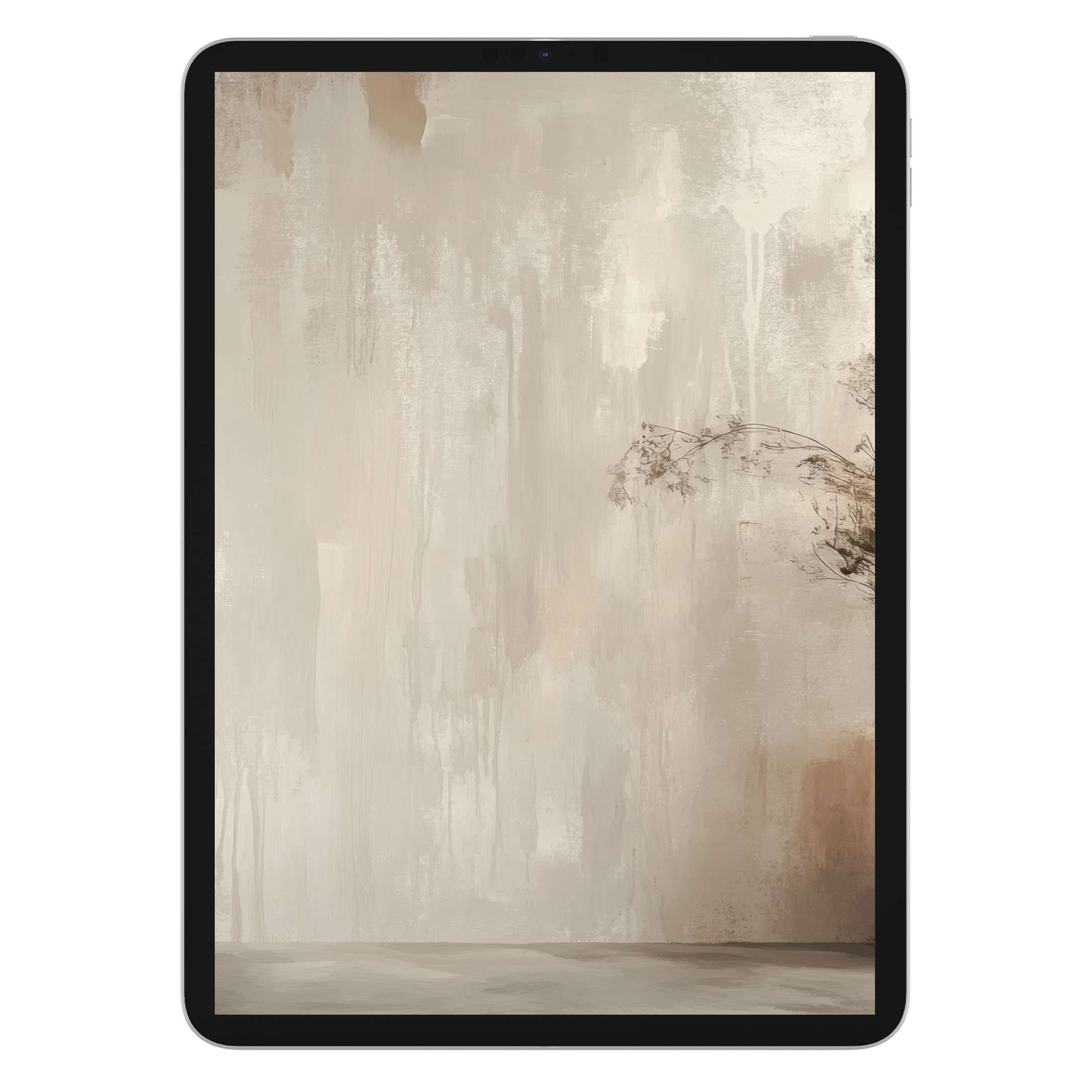 Elegant boho iPad wallpaper digital download features a serene watercolor background with earthy tones perfect for any tablet