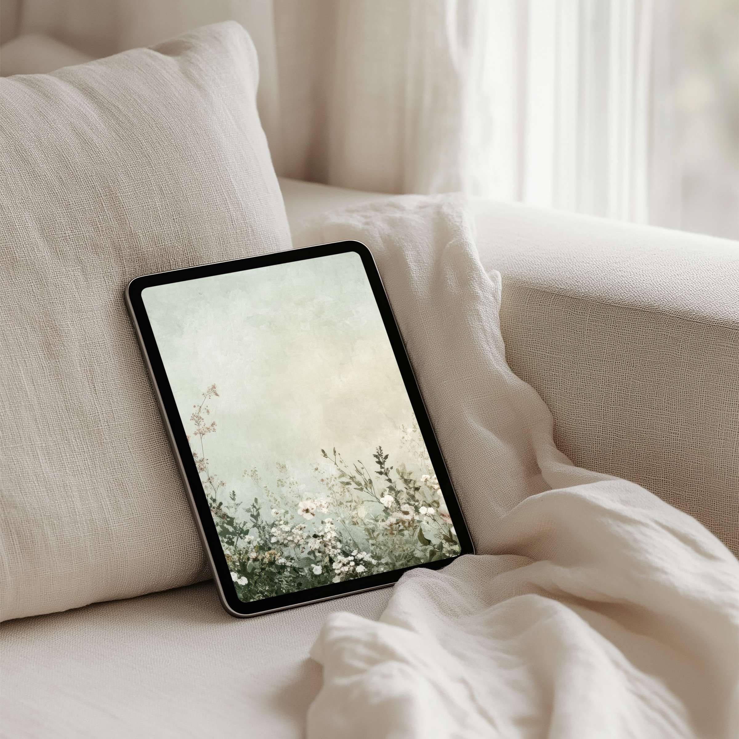 Elegant floral iPad background for instant download offers a soothing touch for your tablet, enhancing mindfulness and style