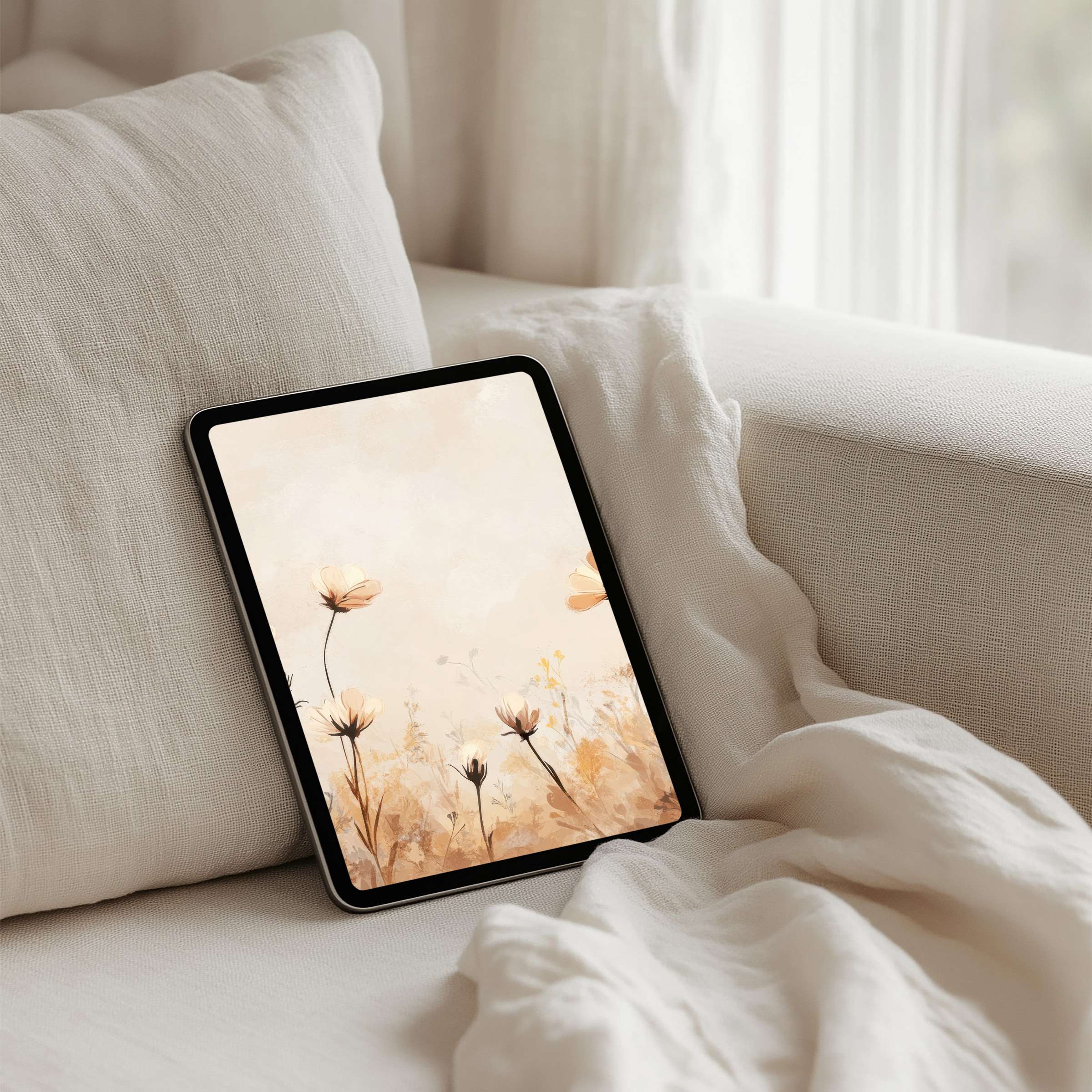 Calming floral iPad background for an elegant touch on your tablet screen instant download brings mindfulness to your device