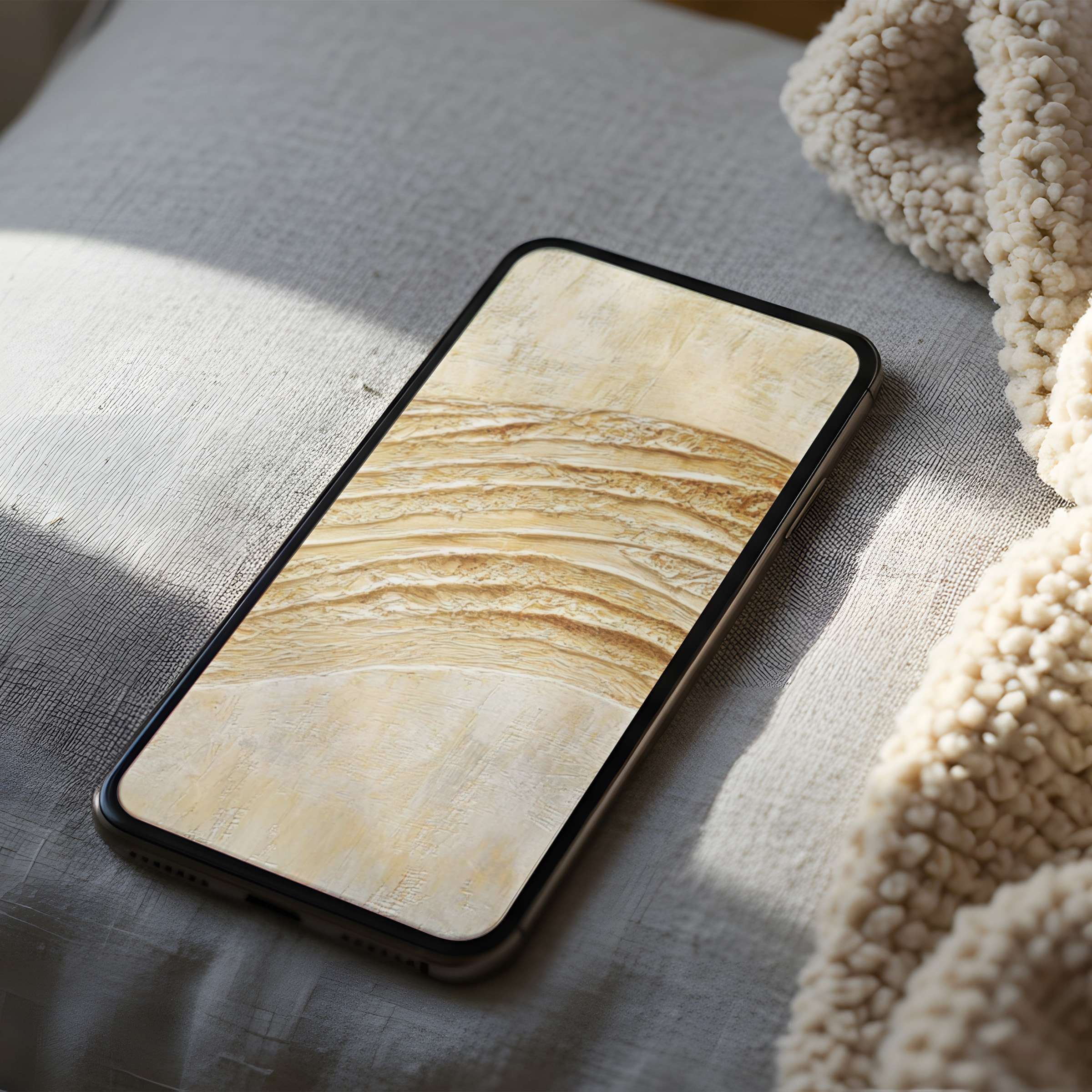 Elegant phone wallpaper featuring serene sand dunes motif in earthy tones on high resolution suitable for iPhone and android download