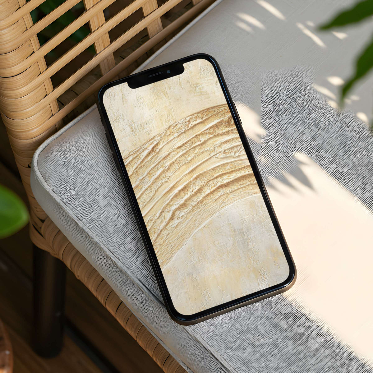 Elegant abstract beige texture enhances mindfulness as an iPhone background available for instant download fitting any phone