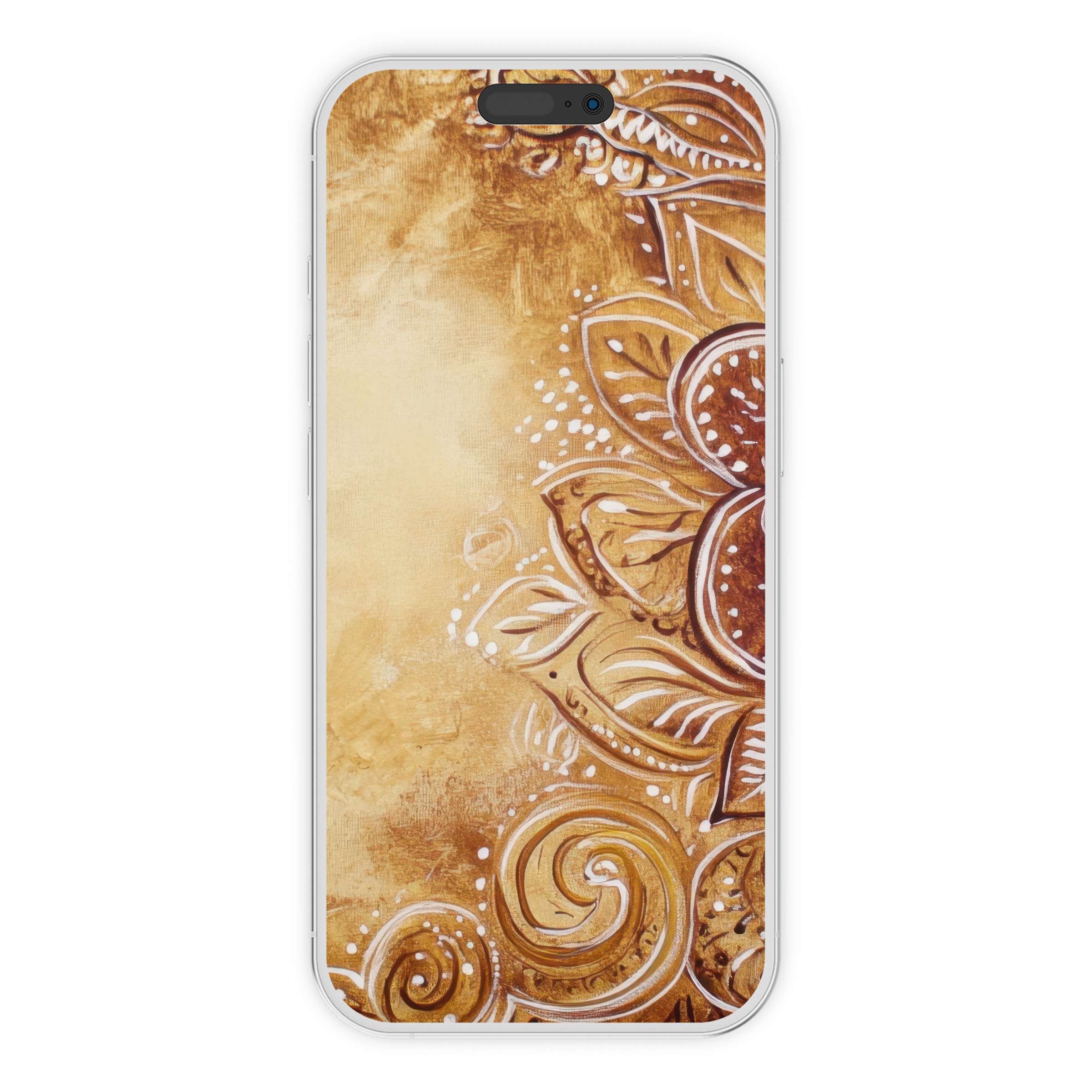 Boho iPhone wallpaper with warm earthy tones and intricate mandala design offers a serene digital download for phone backgrounds
