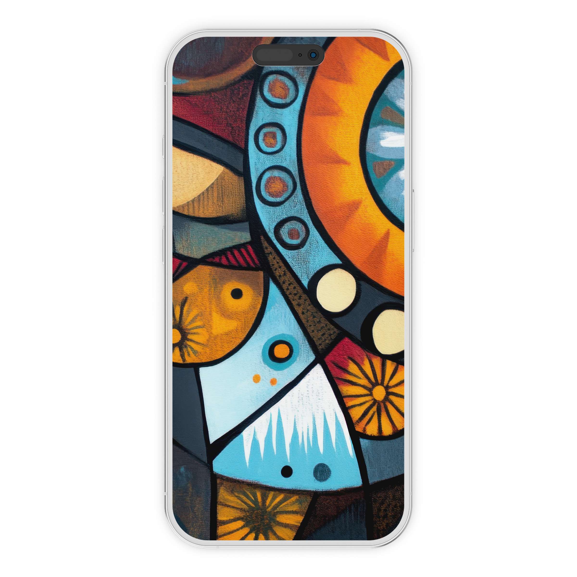 Boho iPhone wallpaper with vibrant geometric patterns in earthy tones provides an inspiring digital download for any phone background