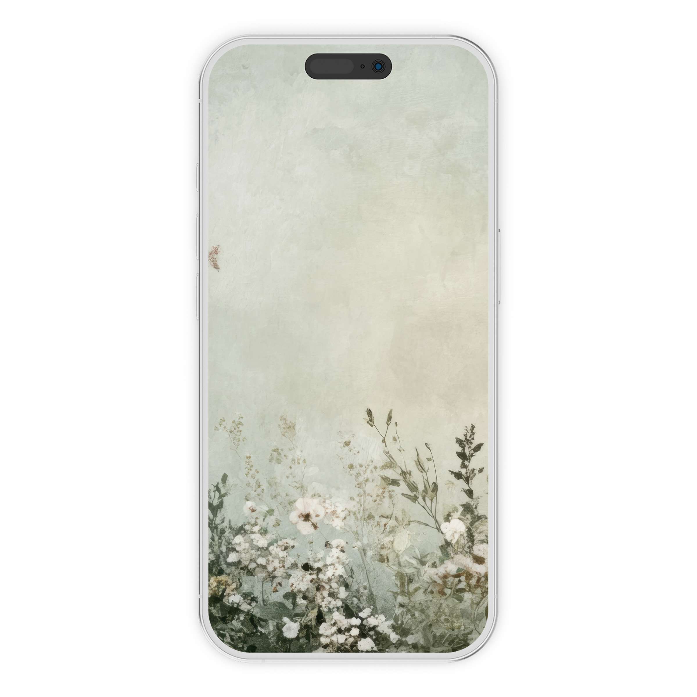 Boho iPhone wallpaper digital download offers serene floral phone background in muted pastels ideal for elegant Android aesthetics