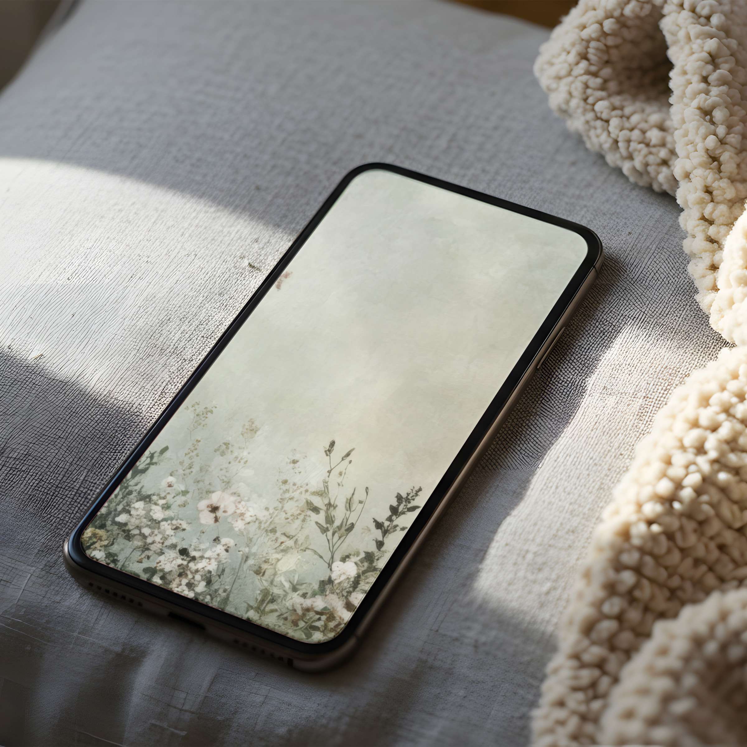 Elegant floral phone wallpaper with soft pastel hues offers a calm, curated touch for iPhone or Android users, perfect for digital download