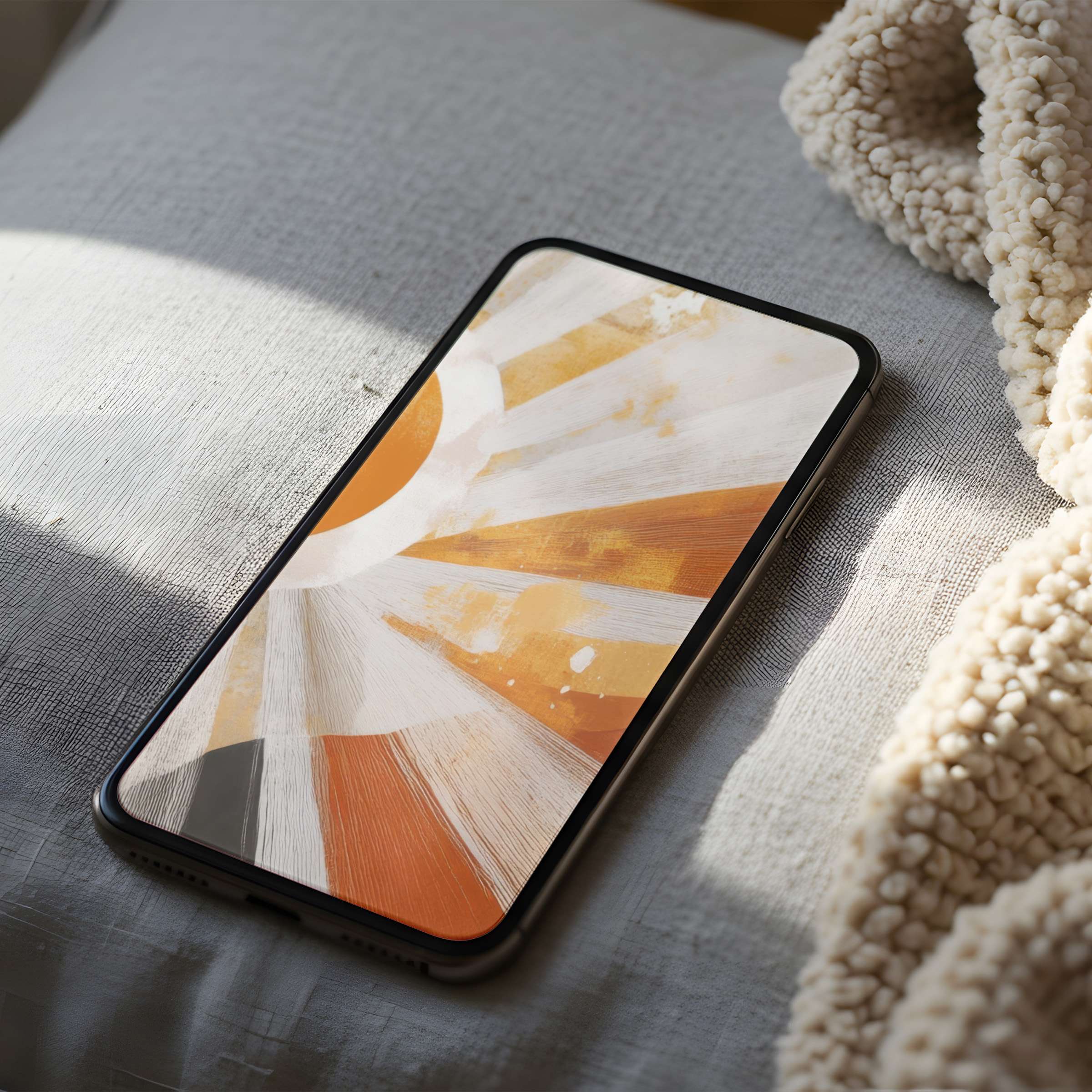 Elegant abstract phone wallpaper in warm earth tones enhances tranquility and style, perfect for high-resolution iPhone and Android screens