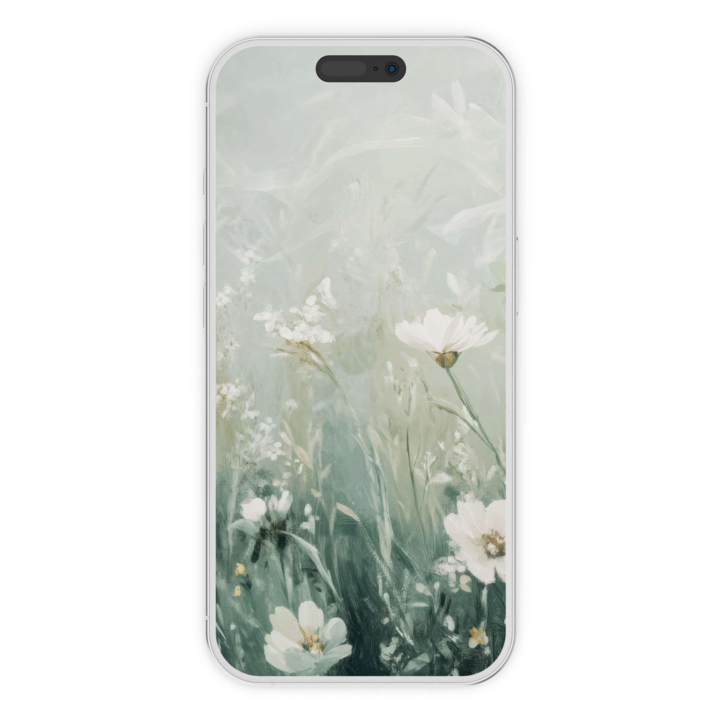 Tranquil boho iPhone wallpaper with soft florals creating a serene phone background ideal for digital download to enhance your style