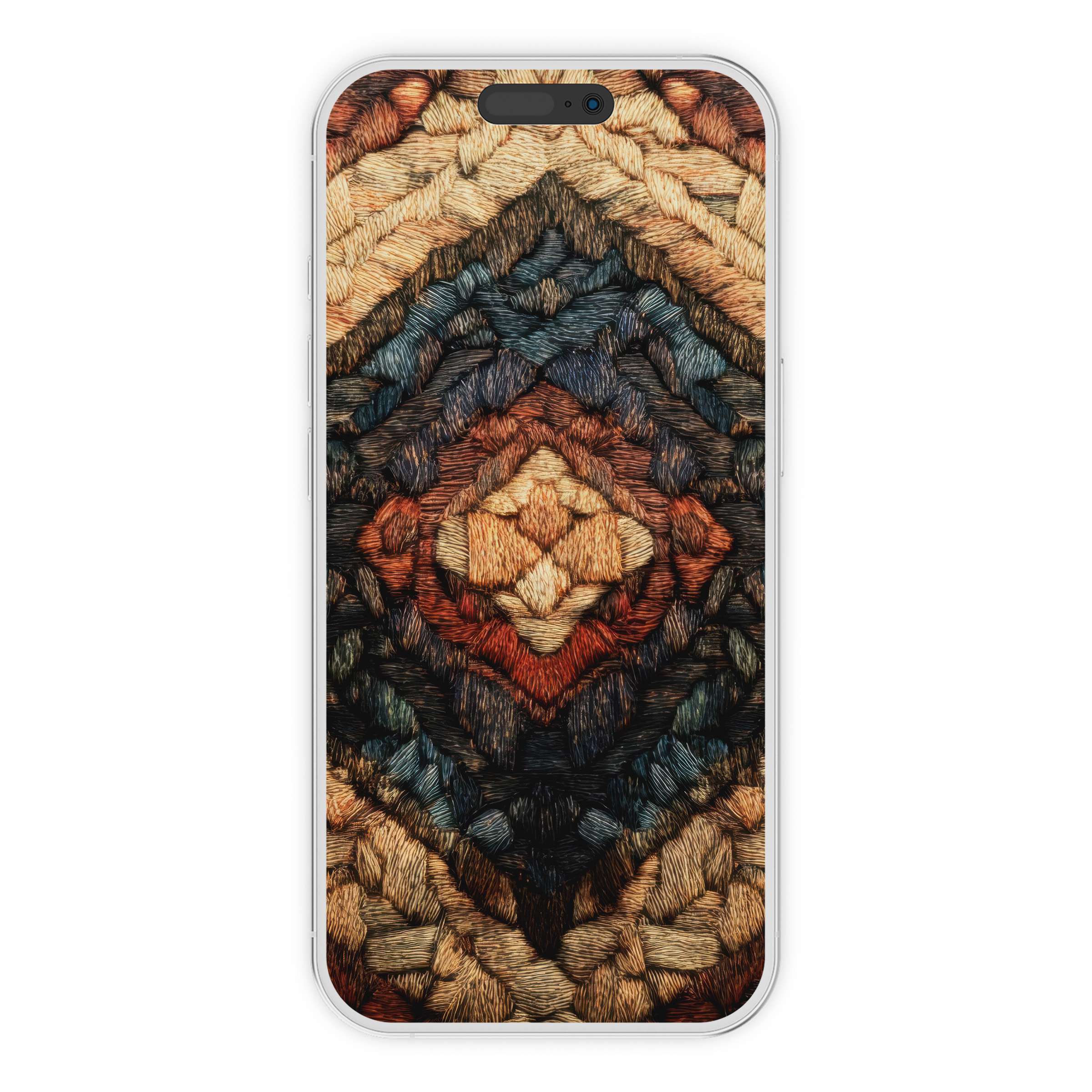 Elegant boho iPhone wallpaper with woven textures in earthy tones creating a cozy phone background digital download for calm vibes