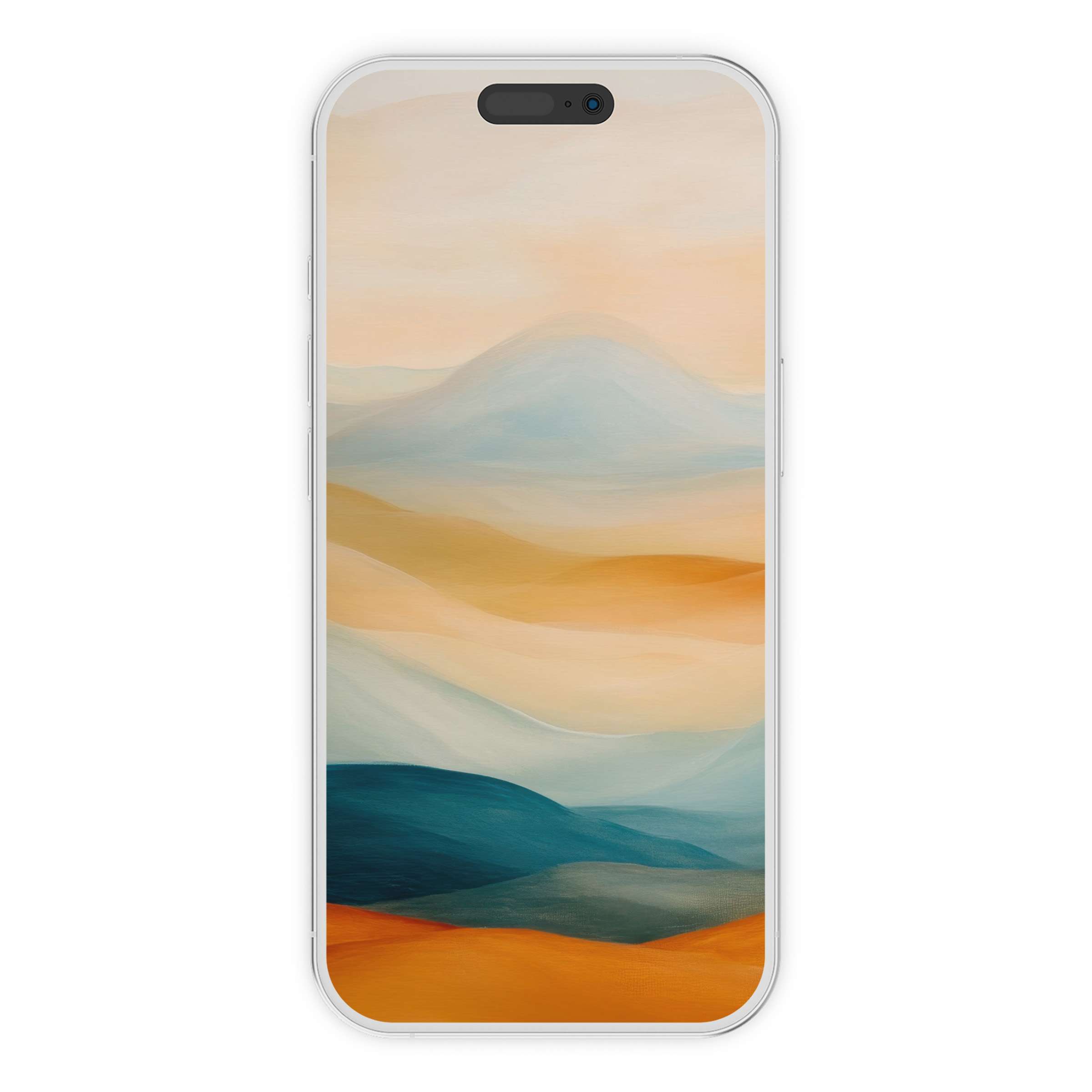 Boho iPhone wallpaper with soothing pastel waves for a serene phone background; digital download for iPhone and Android users