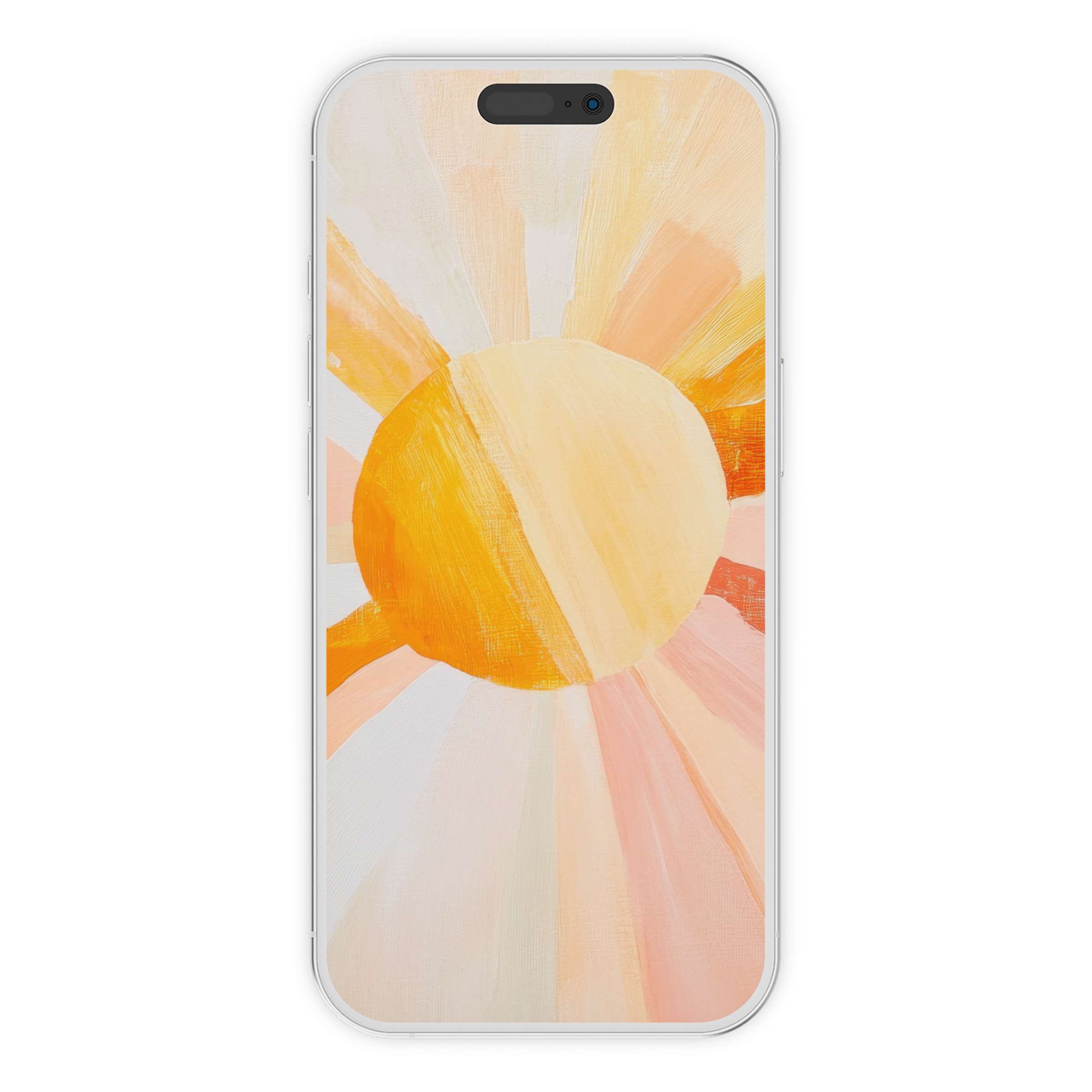 Vibrant boho iPhone wallpaper with a warm digital sunburst theme offers a soothing phone background suitable for digital download