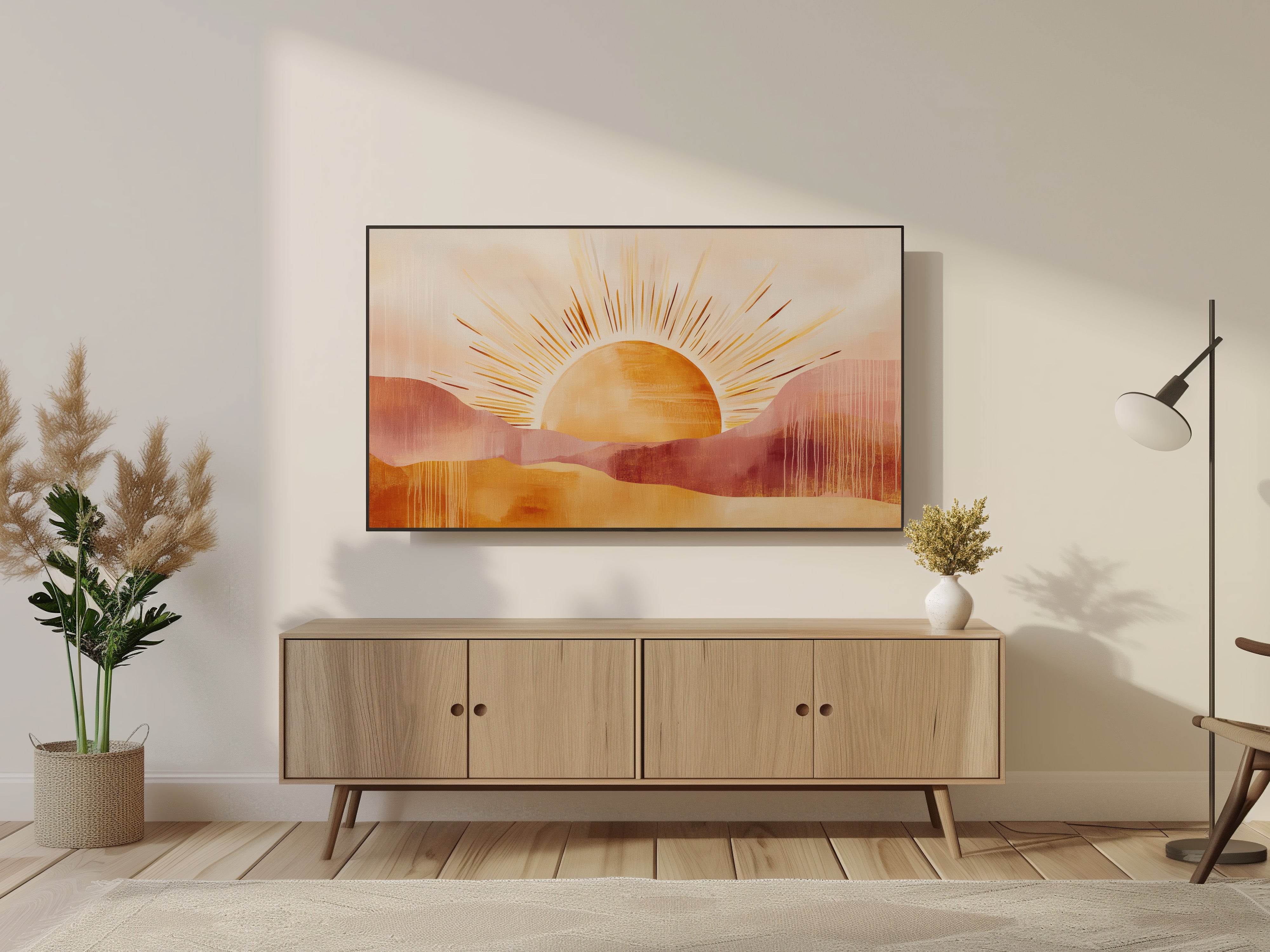 Boho Frame TV Art Modern Interior